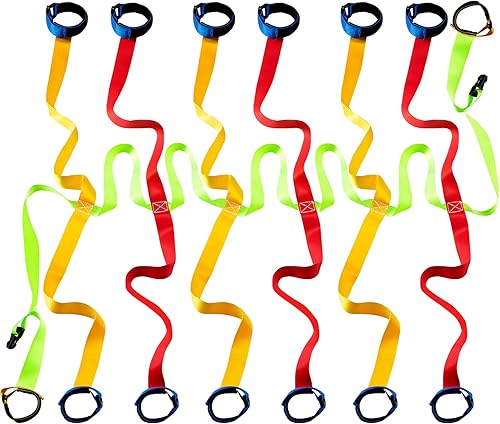 Kajaia Cuerda de seguridad para niños con 14 asas, cuerda de seguridad ajustable colorida para exteriores para preescolar, guardería, guardería,