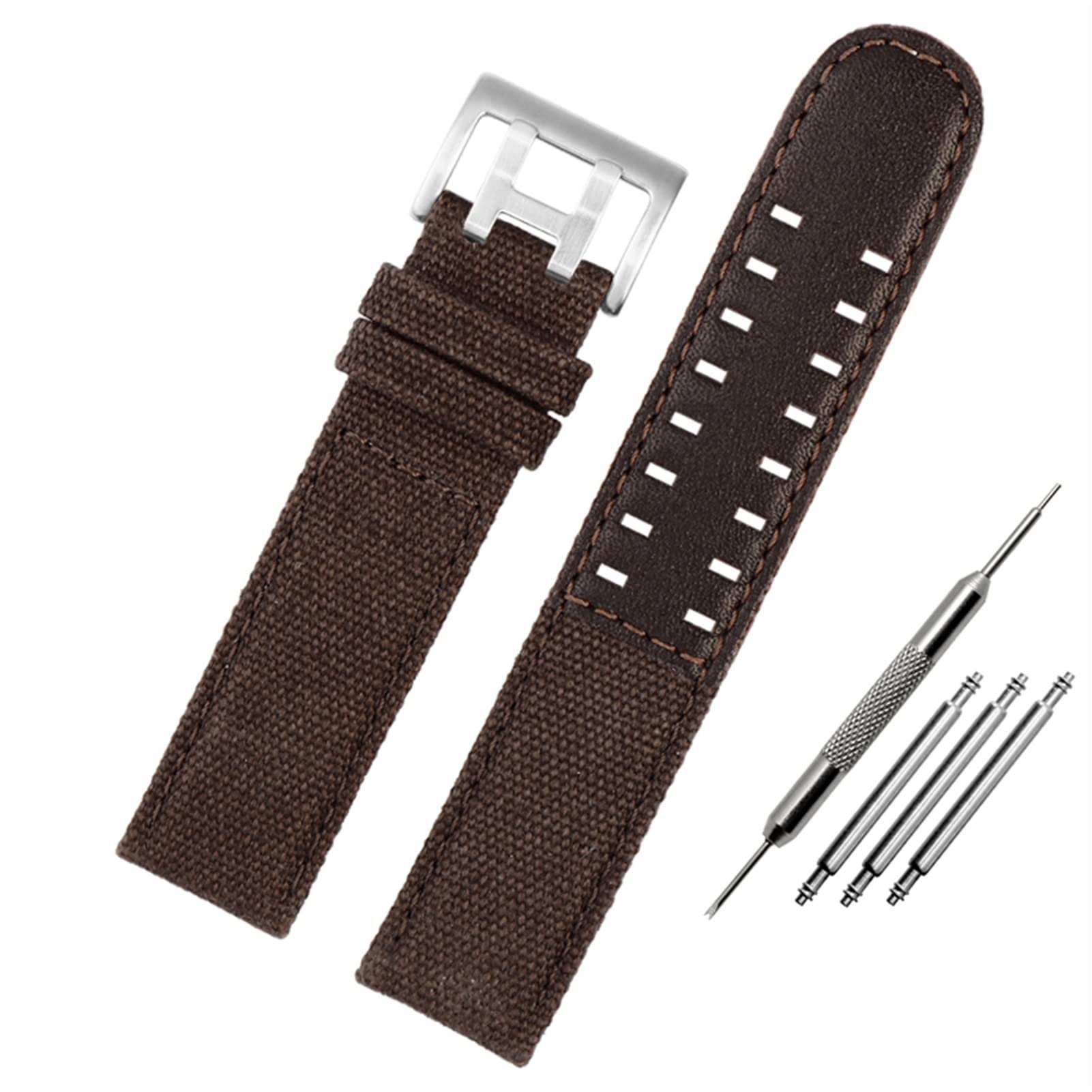 Correa de cuero genuino para Hamilton Khaki Field con hebilla de acero inoxidable de 22mm