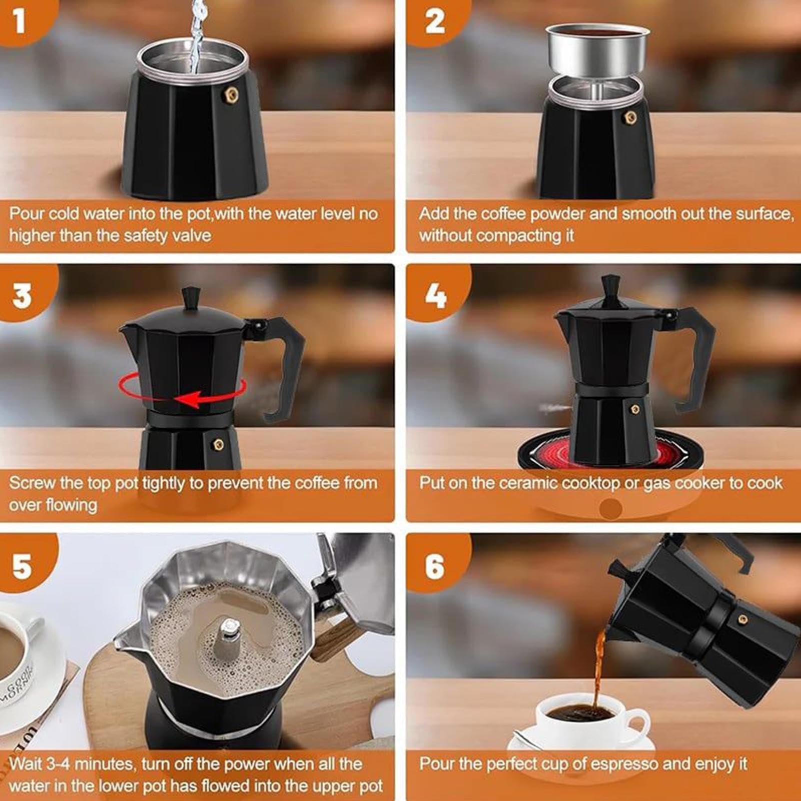 M-oka, caffettiera da 3/6/9 tazze, per piano cottura a induzione e gas, caffettiera tradizionale italiana per casa e campeggio, classica macchina per caffè espresso