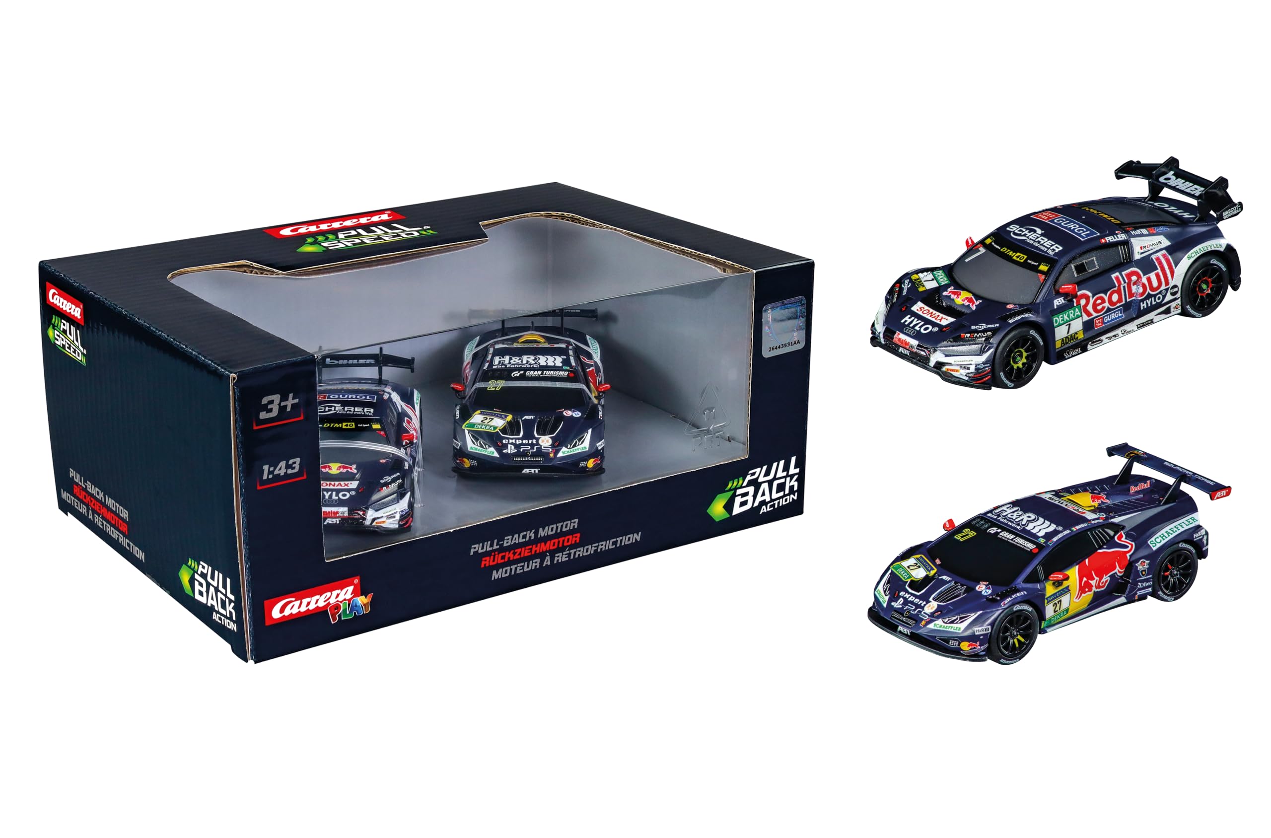 Pack de Deux Voitures de Course Pull & SPEED ABT Sportsline - Échelle 1:43 avec Fonction Pull-Back