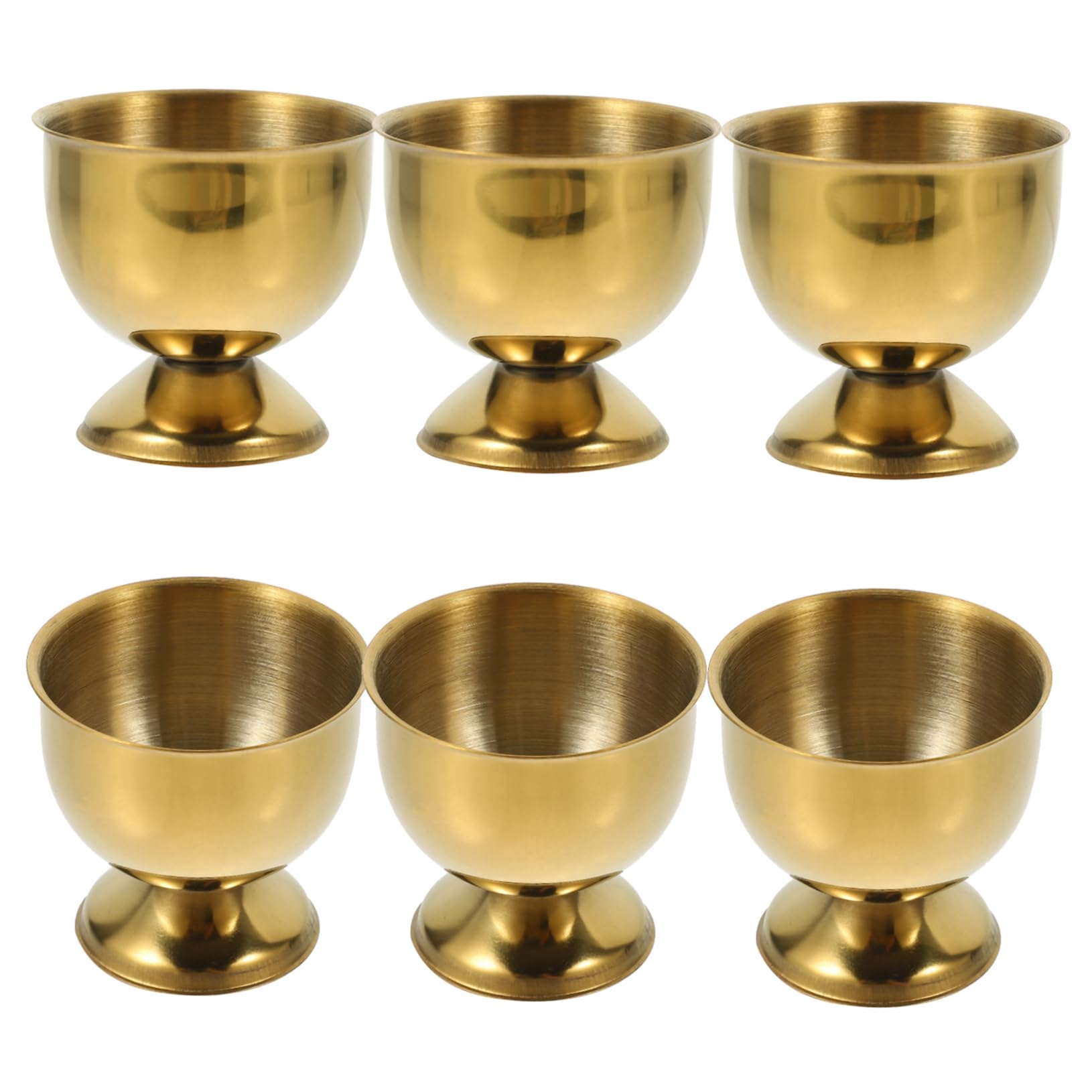 NAMOARLY 6pcs Egg Tray Boiled Eggs Shell Cup Breakfast Egg Cup Colander Egg Stand Rack Offering Korean Ramen Bowl Breakfast Cups Topper 6 Egg Holder Golden Stainless Steel