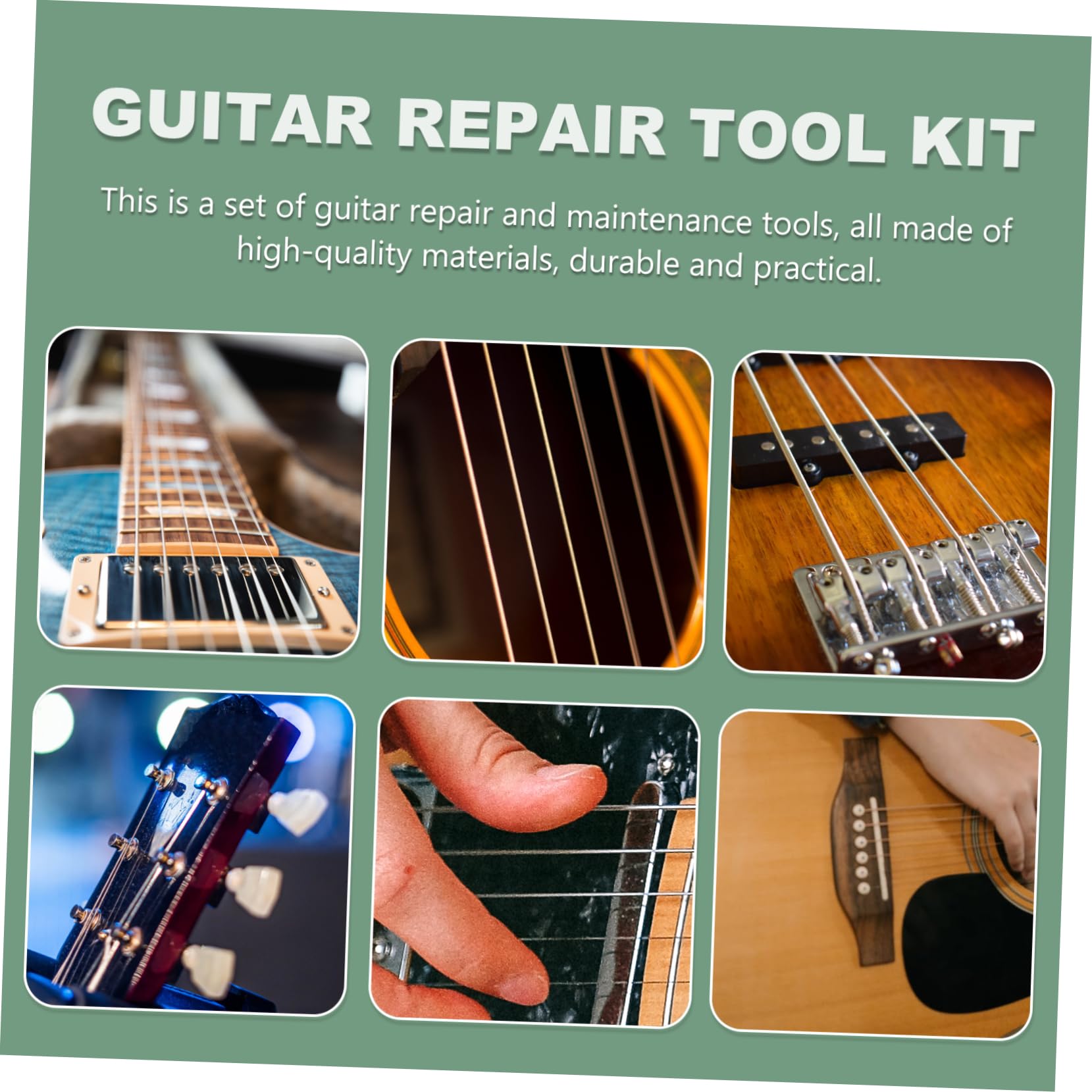 Kit Strumenti Manutenzione Chitarra Nero Ferro Gomma | Uso Professionale, Riparazione e Cura, Pratico Nell'impiego, Accessorio Musicale