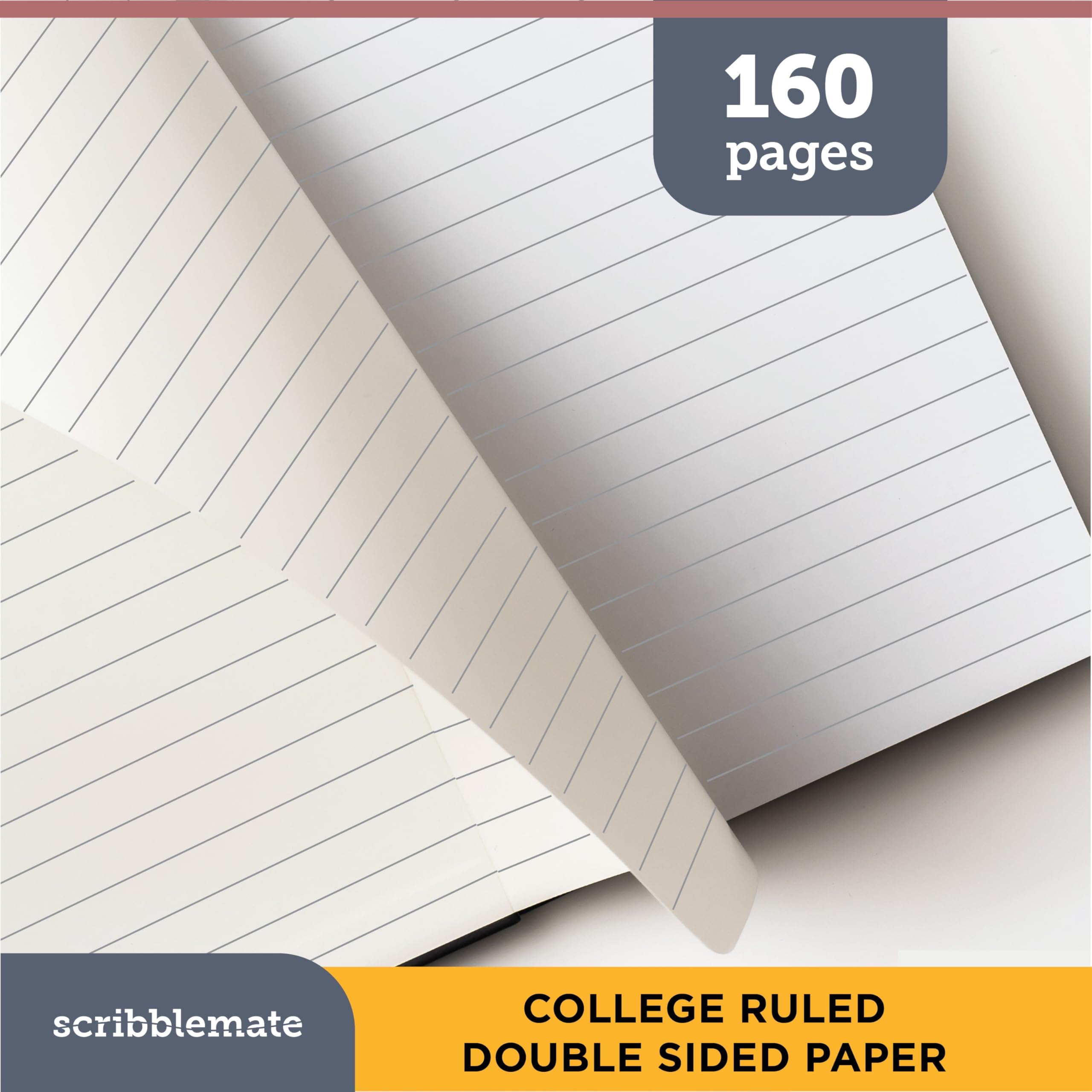 Cuaderno rayado, paquete de 6 cuadernos rayados A5 para mujeres y hombres, 160 páginas, tamaño mediano de 5.75 x 8.25 pulgadas, cuaderno de diario de tapa dura, papel premium de 100 g/m² (paquete de