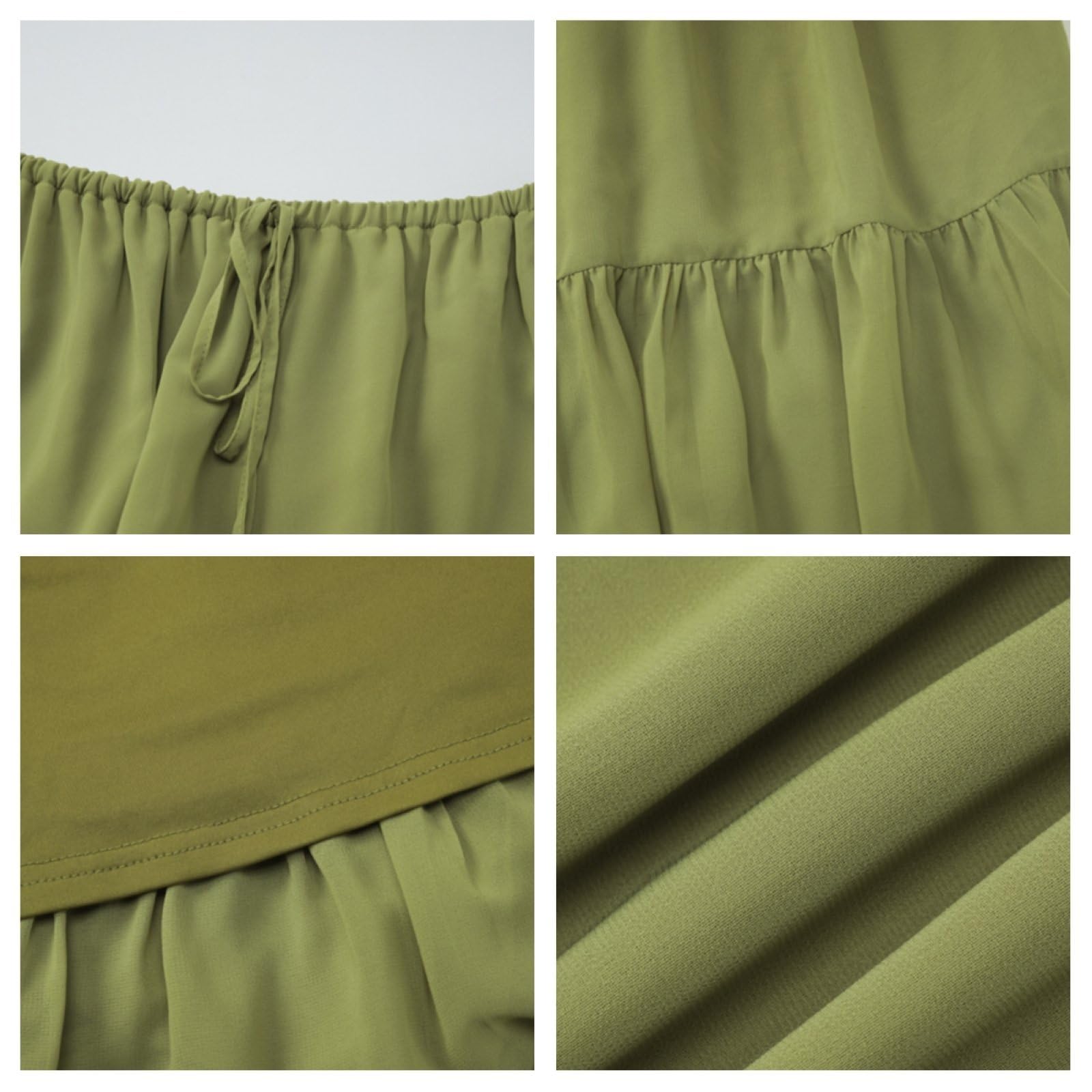 Ensemble D'éTé 2 Pièces Pour Femme Crop Top Sans Manches à Col V Profond Dentelle Et Volants et Jupe Longue à Cordon De Serrage
