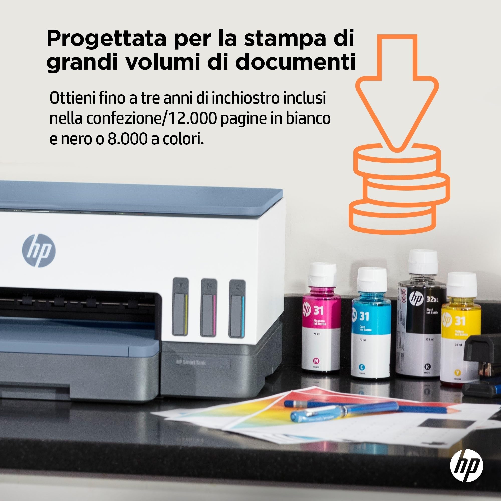 HP Smart Tank 7007 940Y5A, Stampante multifunzione a colori con Serbatoi d’Inchiostro, Stampa Fronte/Retro Automatico, Scansione, 15 ppm, Casa e Piccolo Ufficio, Fino a 3 anni di stampa inclusi
