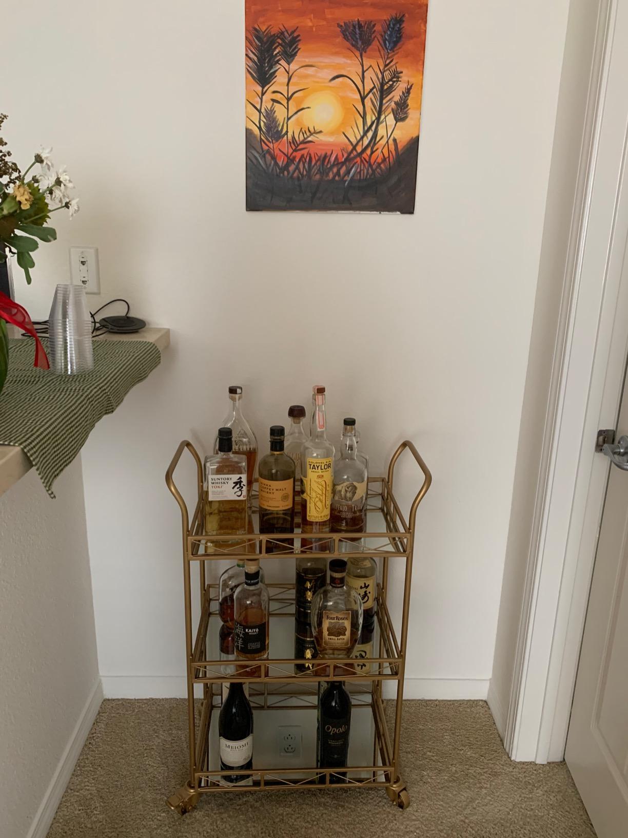 Kate and Laurel Ketia Glam Bar Cart luxury statement piece