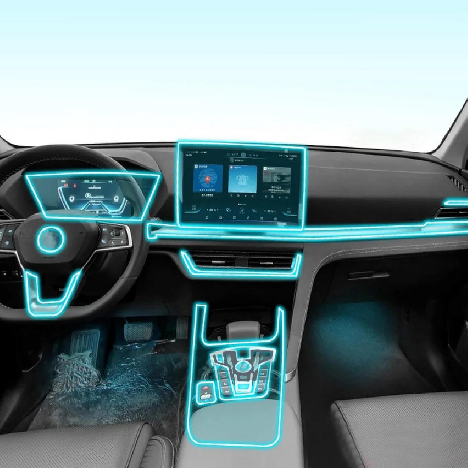Film protecteur de TPU intérieur de voiture BYD Song Pro contre rayures console