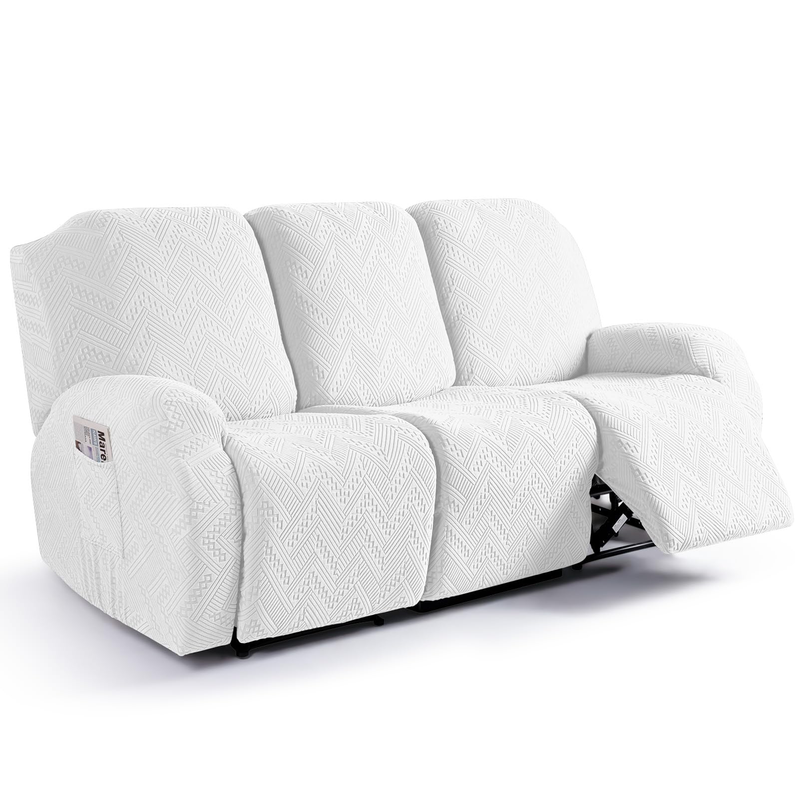 Ruaozz Recliner Couch Covers, Soft Stretch Sofa Slipcover, Ivory