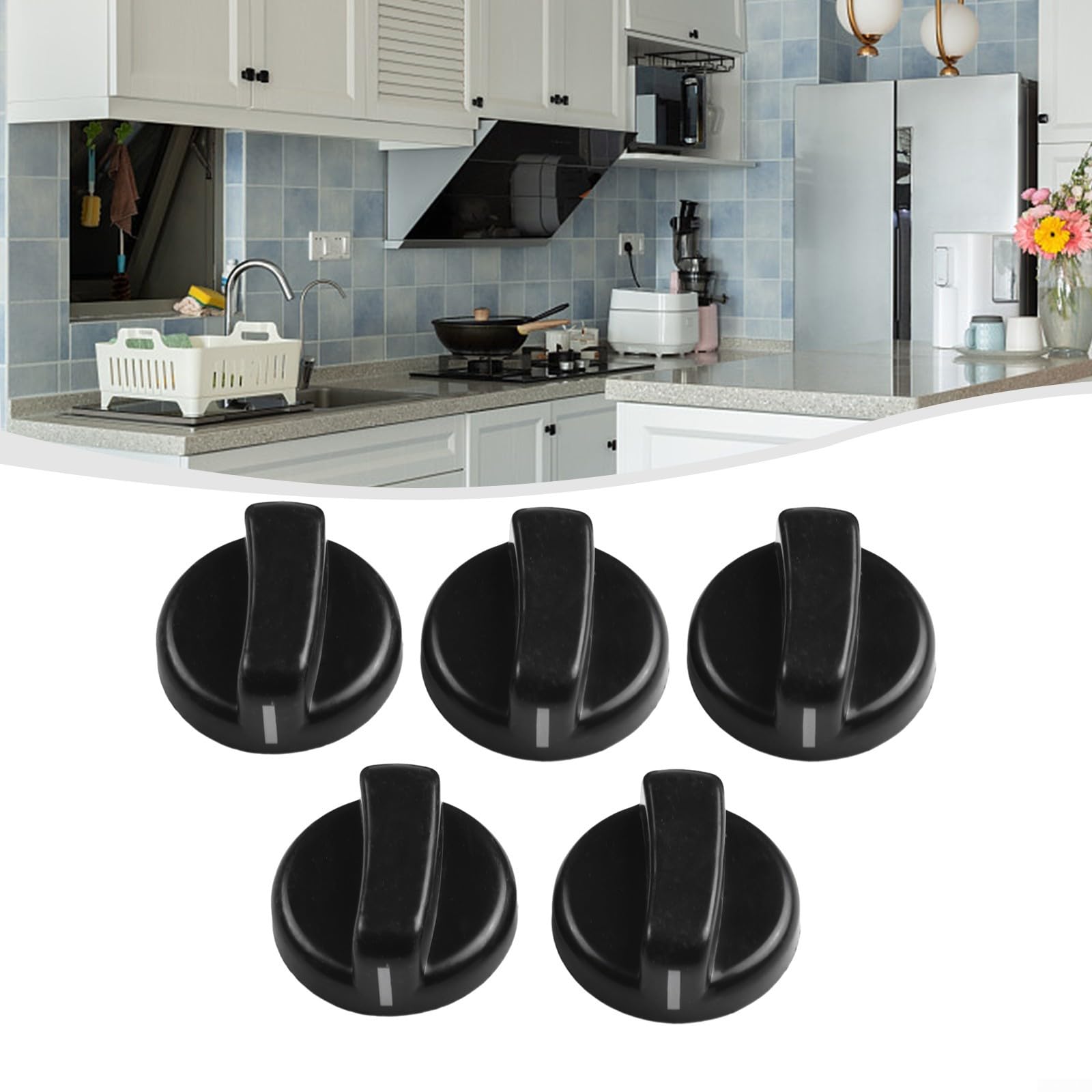 5 Stück Gasherd Drehknöpfe Ersatz - 8mm Schwarze Herdregler Für Küche & Backofen