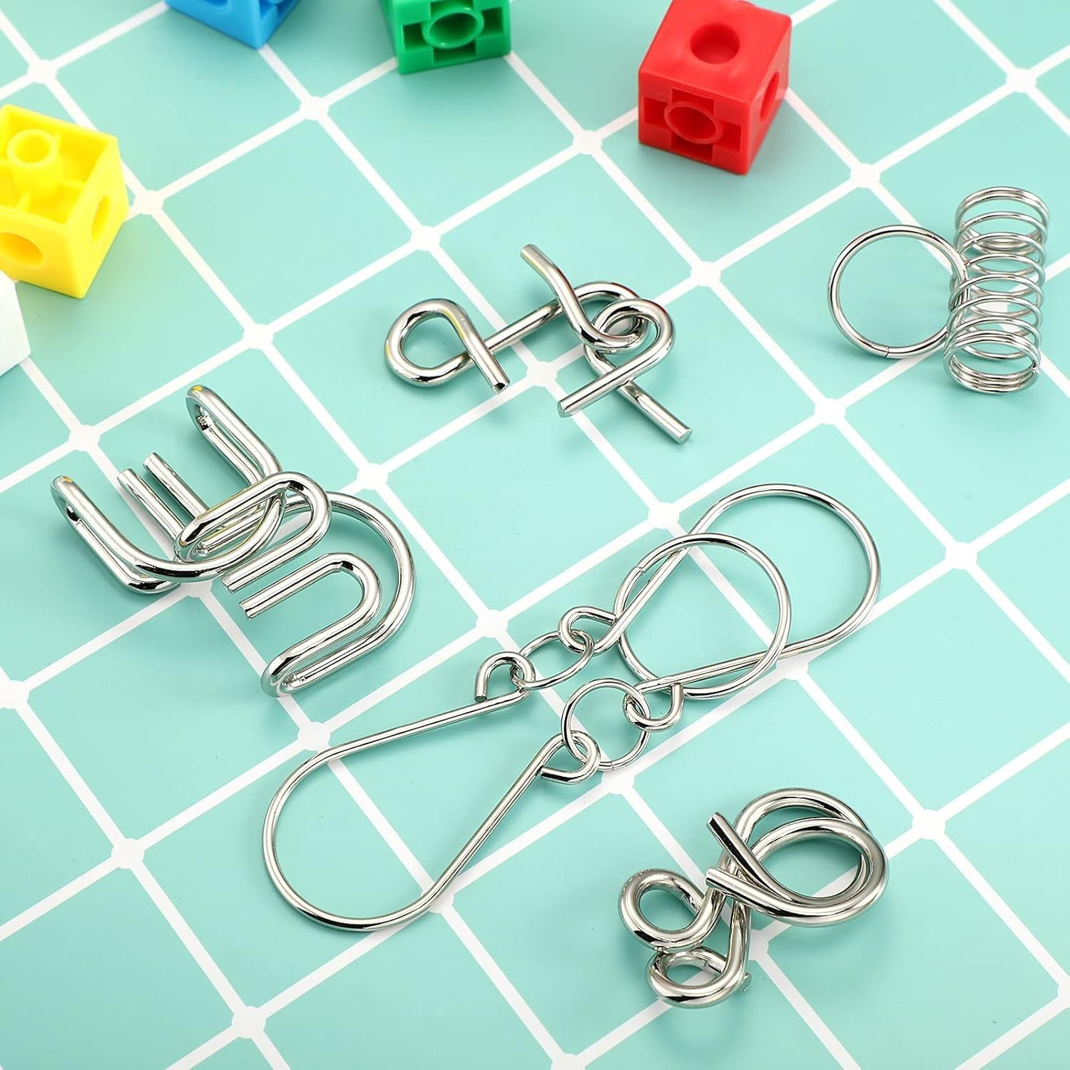 Street27® 36 Pcs Brain Teasers Metal Wire Puzzle Set – Fun and Challenging Puzzle Games for Adults and Kids for Problem Solving and Mind Exercise Educational Fidget Toys Untangling Puzzle 4
