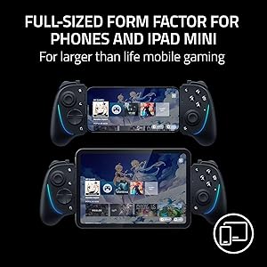 Razer Kishi Ultra Gaming Controller for Android, iPhone 15 & 16 Series, iPad Mini A17 Pro & 6 (USB C): Pro Controls - Ergonomic Grip - Stream PC, Xbox, PS5 Games on Mobile, Phone, Tablet - Chroma RGB