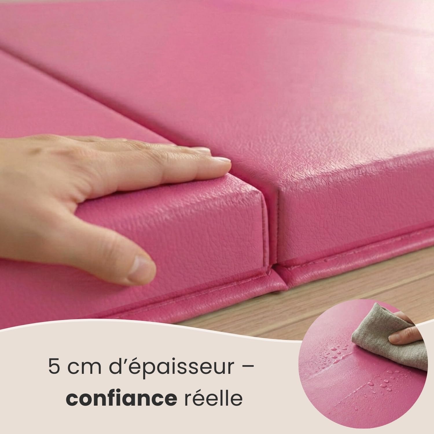 eyepower Tapis de Gymnastique Pliable Épais - Matelas de Gym 180x60x 5 cm pour Pratique Artistique Enfants & Maison - Surface Protection Amortie pour Sécurité - Sport & Fitness Intérieur à Domicile