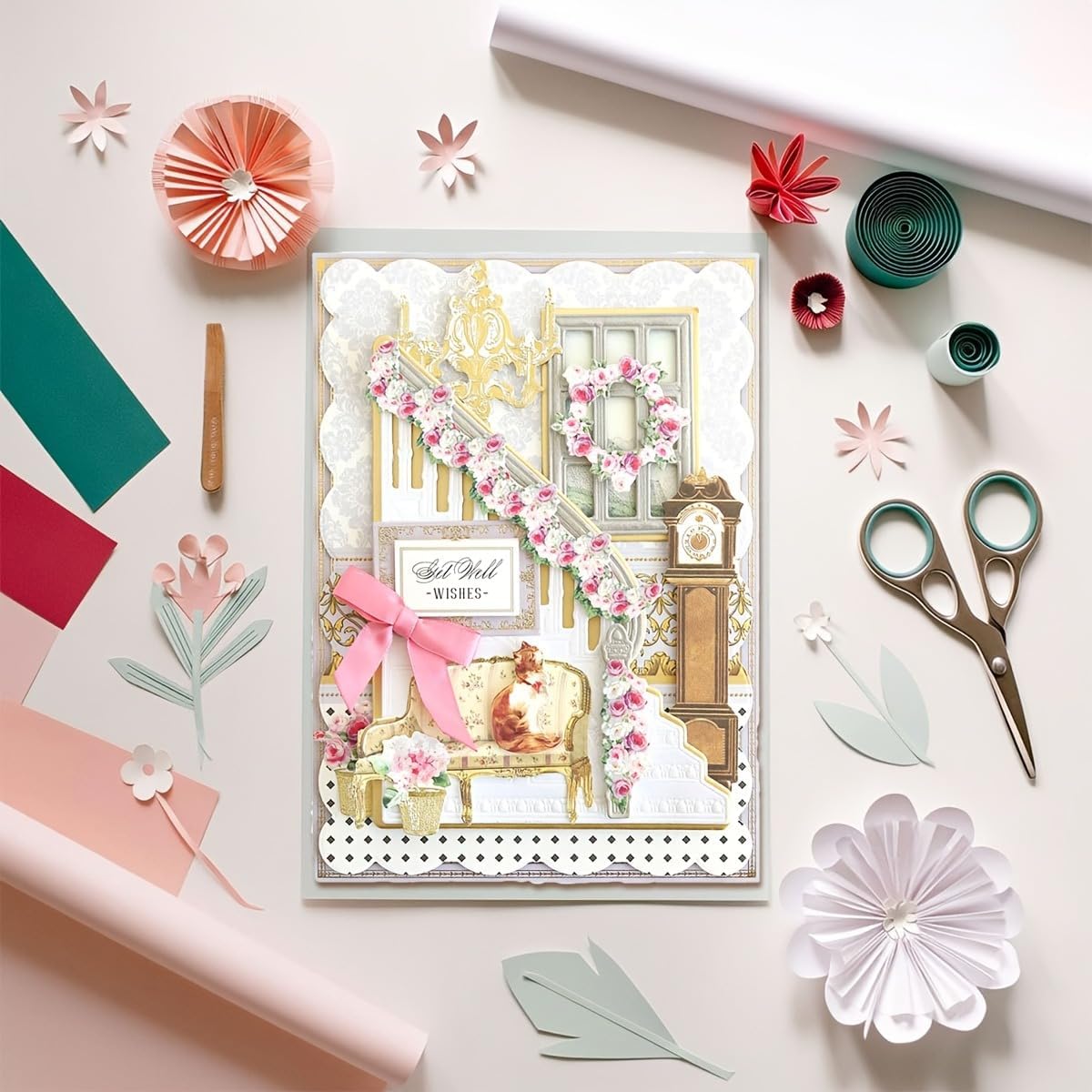 Lapoo 3D Backgrounds Frame Metal Cutting Die for Scrapbooking, New Cutting Dies DIY Album Card Making Decor Paper Craft Metal Die Cuts Party Wedding Decorations (Attic 6.5 x 4.3 in) image 3