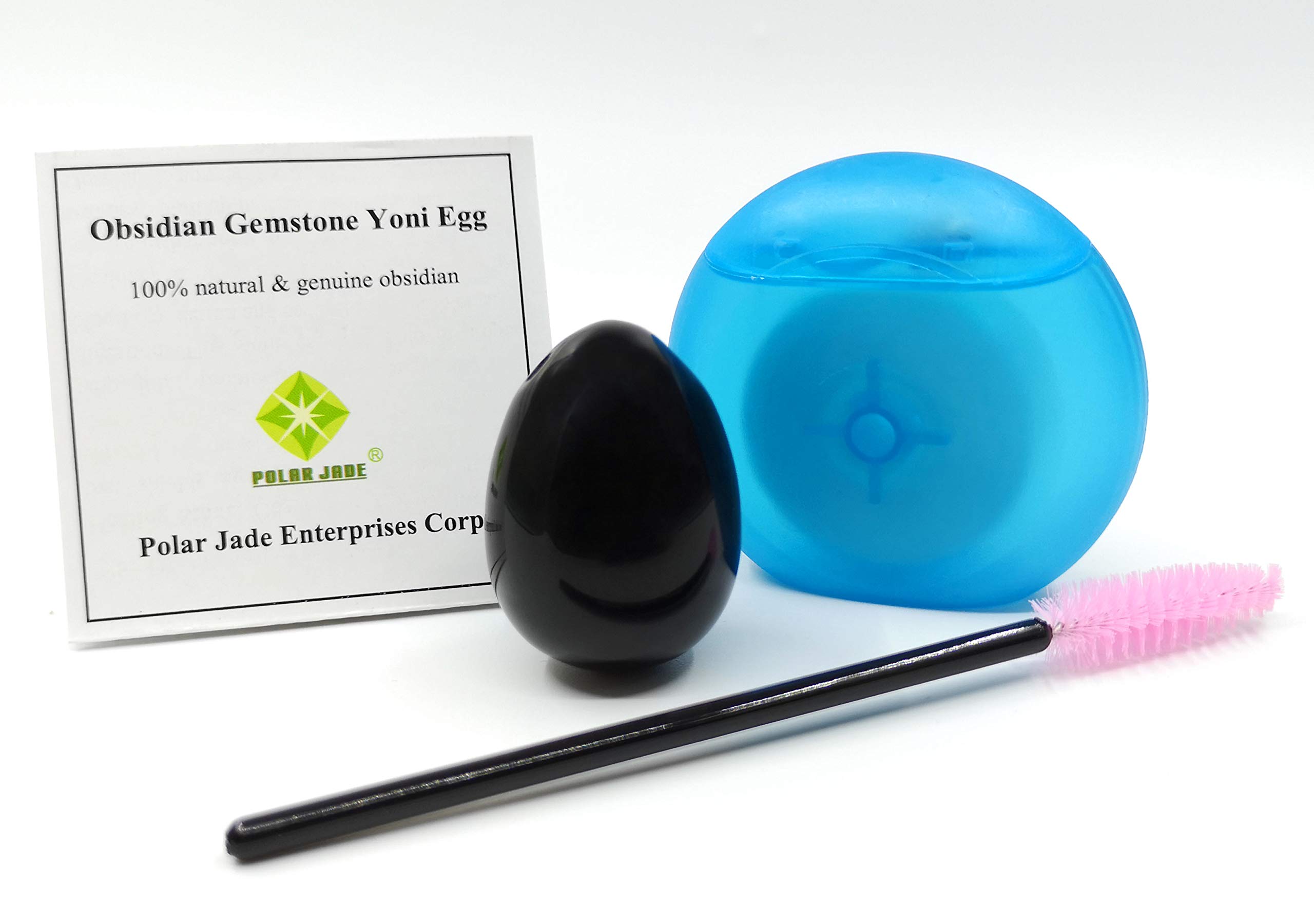 Polar Jade Yoni Huevo de obsidiana (huevo de jade de Kegel), perforado