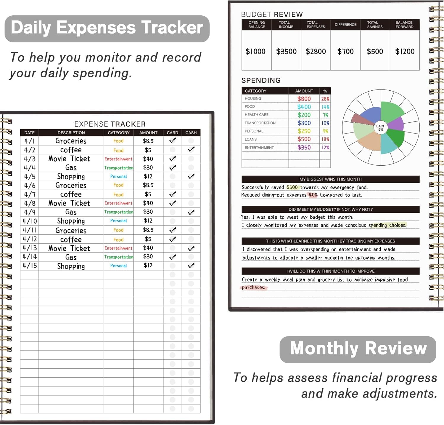 Budget Planner - Monthly Budget Book 2025 with Expense & Bill Tracker - Undated 12 Month Financial Planner/Account Book calendar organizer to Take Control of Your Money - Image 4