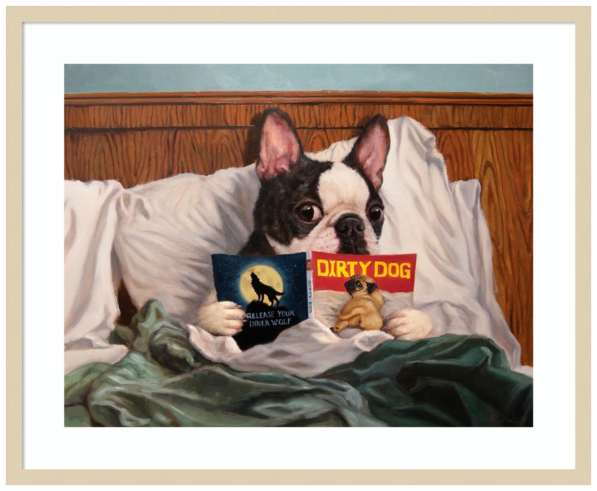 Amazon.com: Amanti Art Framed Wall Art Print 27x33 Dirty Dog by