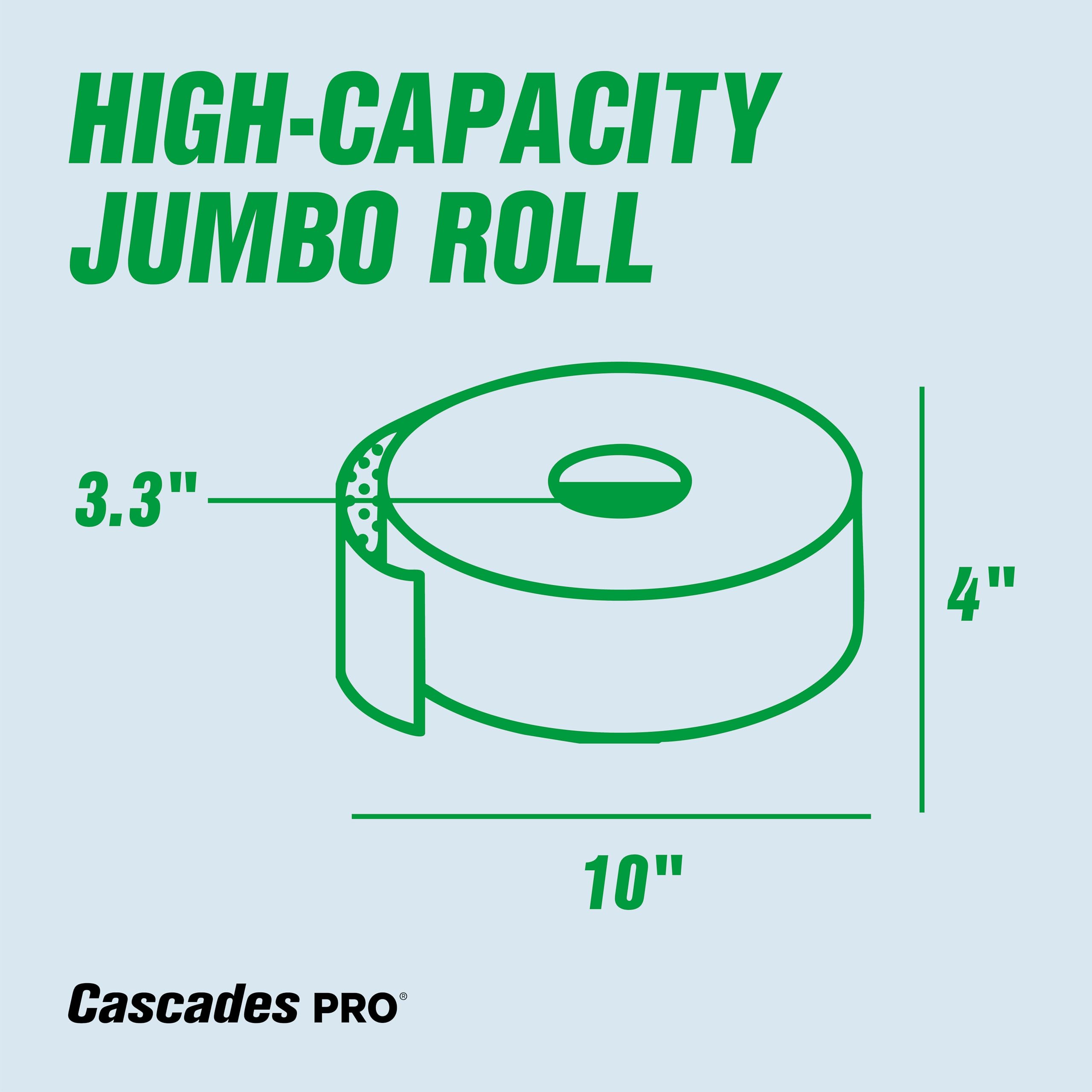 Pro Select – Jumbo baño tejido, 3,3 x 1000 pies, Blanco, 12 rollos/caja