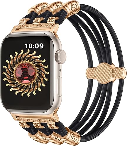 Miniatura 1 de Correas de cuentas compatibles con Apple Watch Band de 1.61, 1.57, 1.49, 1.77, 1.73, 1.65 y 1.73 pulgadas para mujer, pulseras bohemias trenzadas