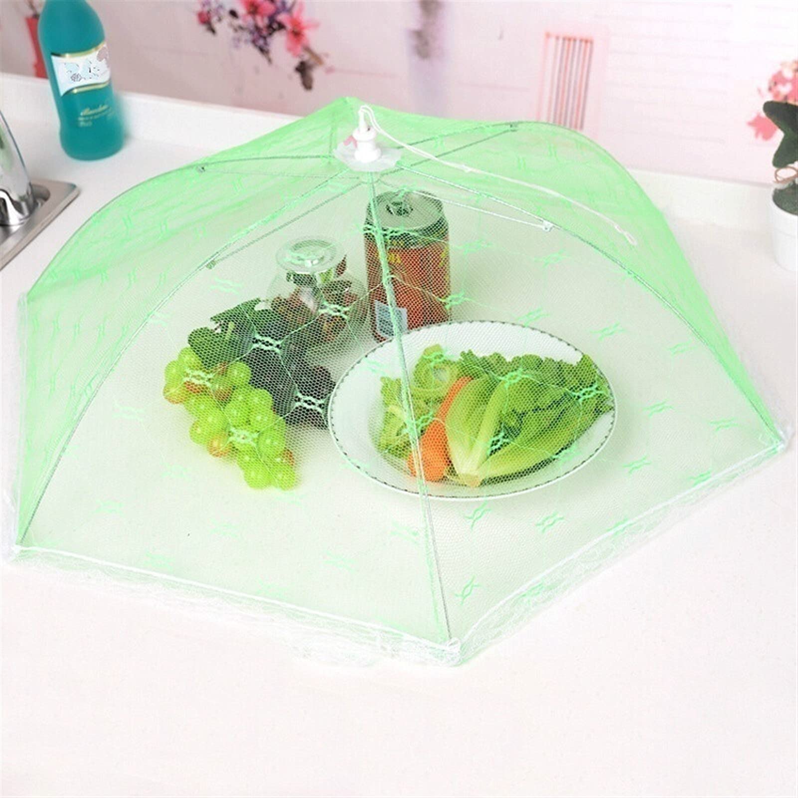 SSKHE Lot De 3 Couvertures Anti-Mouches Pop-Up 12 Pouces - Filet Maillé Blanc Pour Gâteaux, Plats Et Pique-Niques, Pliables Et Réutilisables
