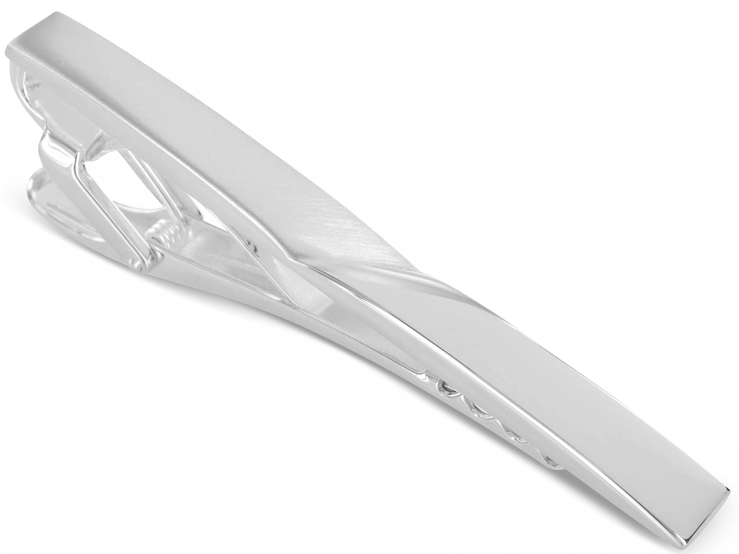 Grom Krawattenklammer/Krawattennadel gravierbar aus massivem 925er Sterling Silber