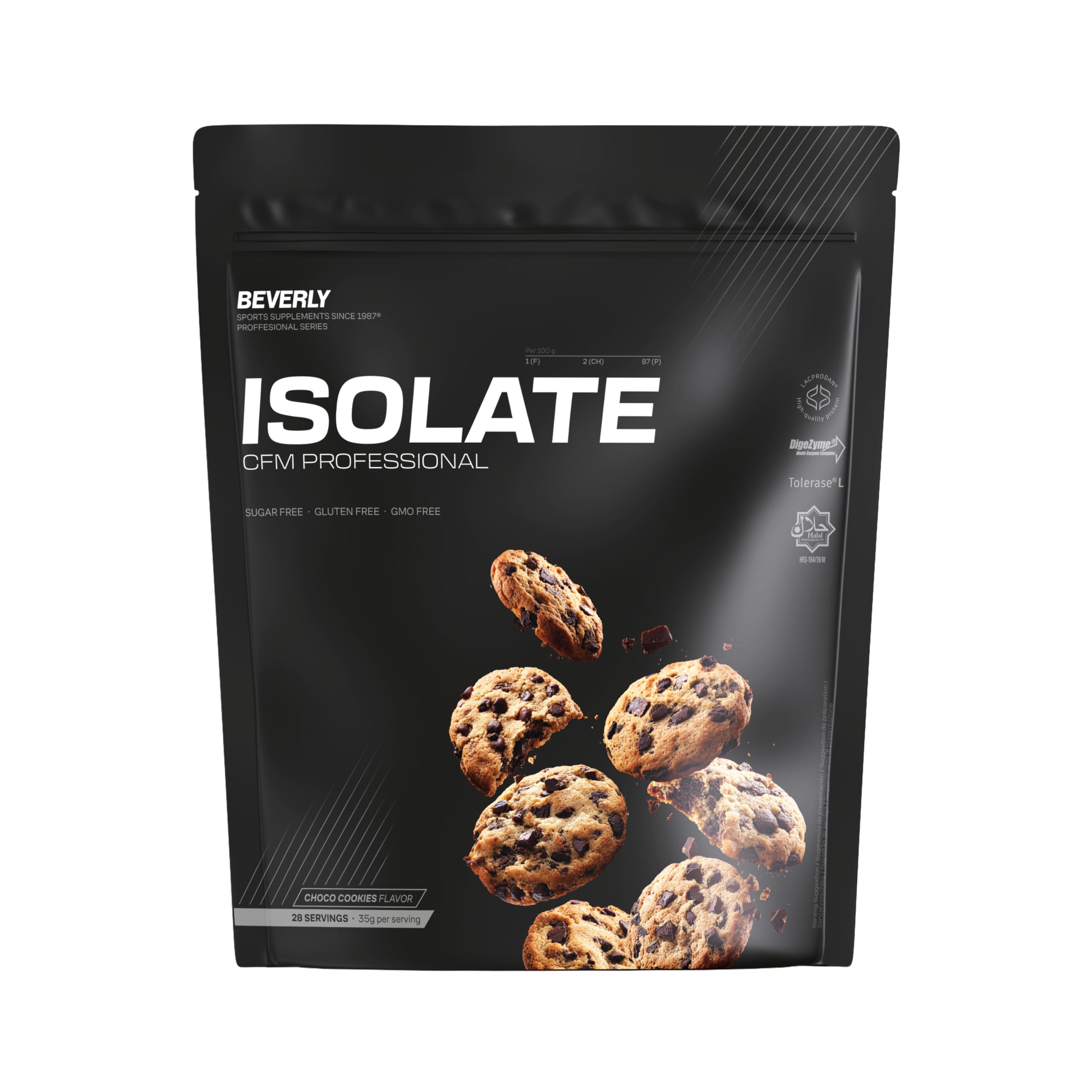 Beverly ISOLATE CFM 1 kg | Proteine isolate del siero di latte premium (Whey Isolate) | 30 g di proteine | A basso contenuto di lattosio e senza zuccheri aggiunti | 29 porzioni (Cioccolato e cookie)