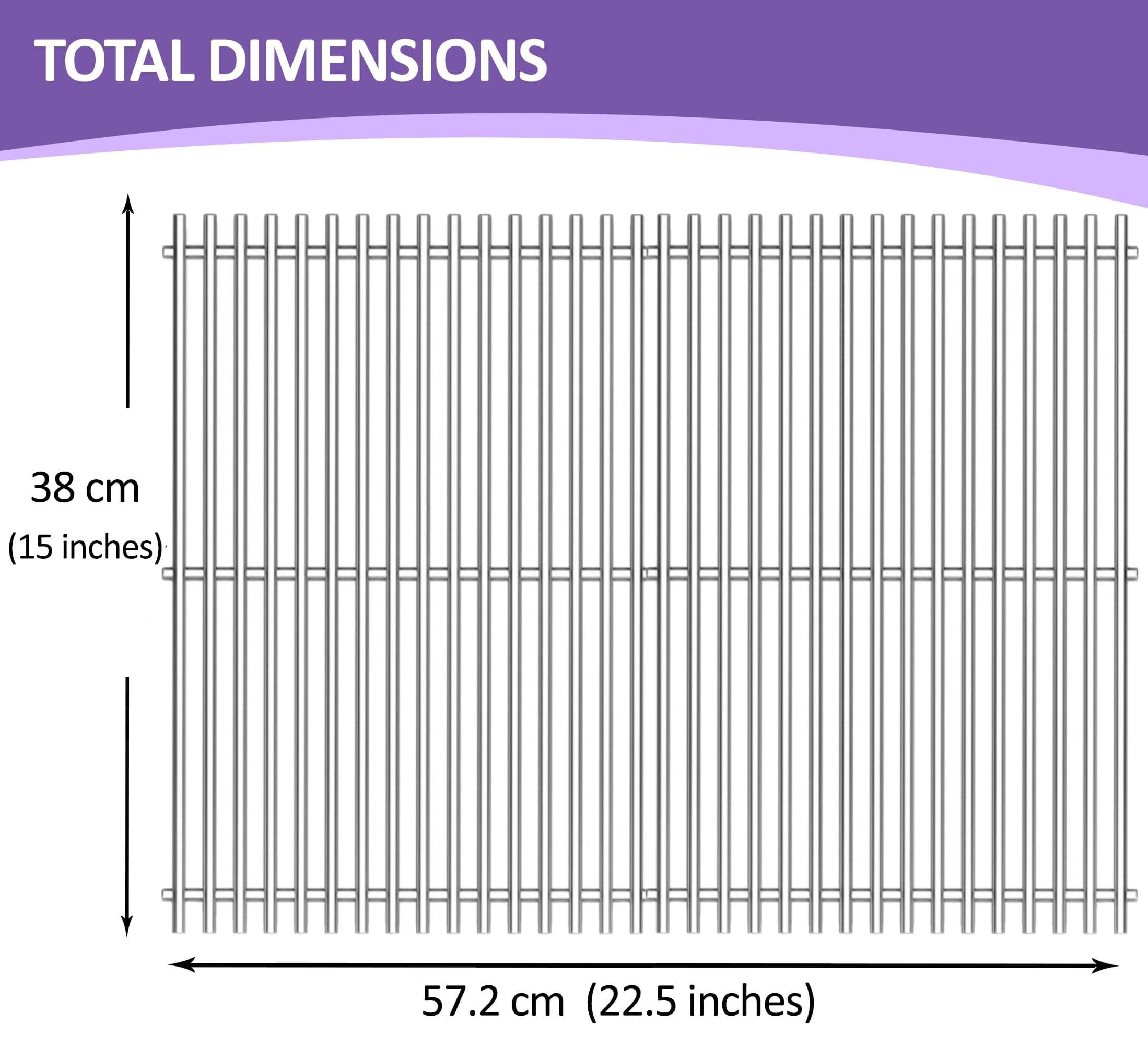 Stainless Steel 7522, 38cm X 28.6 cm, Grill Grate Replacement for Weber Spirit 200 Series - Image 3