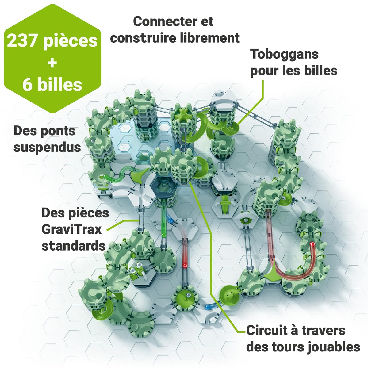 Ravensburger - Gravitrax - Action Set Skytrax XL +200 pièces - Circuit de Billes - Jeu de Construction créatif - Dès 8 Ans - 25960