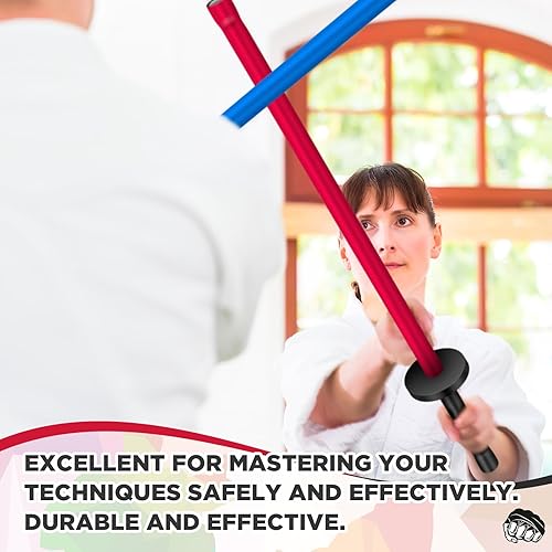 Miniatura 5 de 2 espadas de espuma de 33.5 pulgadas para práctica, espadas de combate acolchadas para entrenamiento de Kendo Sticks Bokken para adultos, artes Negro