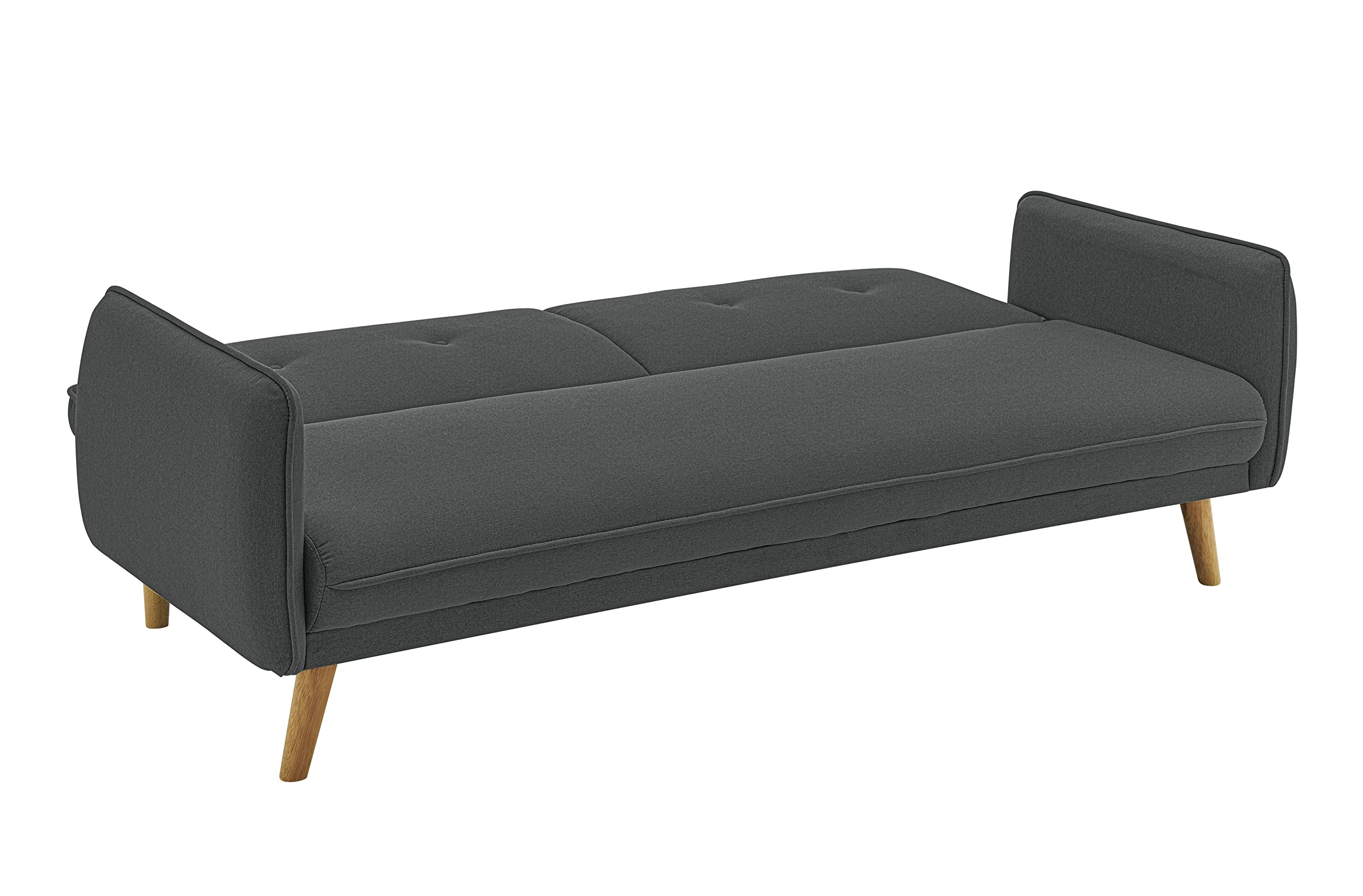 AVANTI TRENDSTORE Divano Funzione Letto 2 Posti Pedros in Microfibra, Antracite, 188 x 80 x 85 cm
