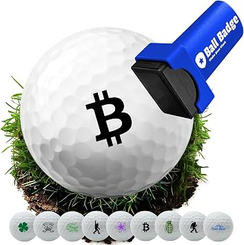 Ball Badge - Golf Ball Stamp The Icon Series, Golf Ball Marker, Reusable Golf Ball Marking Tool to Identify Golf Balls