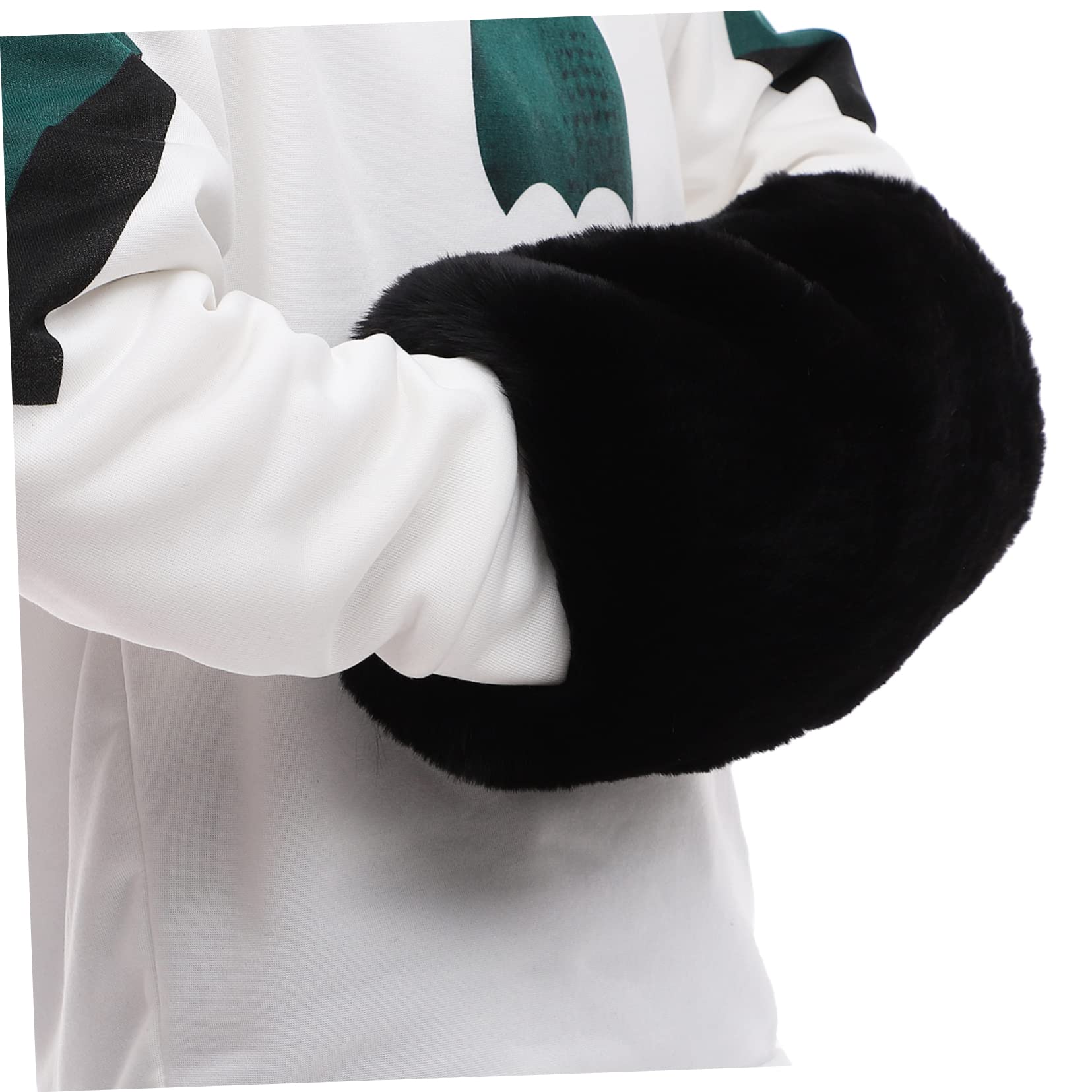 COLLBATH Manguitos De Mano De Piel Sintética Negros, Tamaño 35x20 Cm, Cálidos para Invierno, Unisex para Mujeres, Hombres y Niñas, Uso Fríos y Eventos Formales