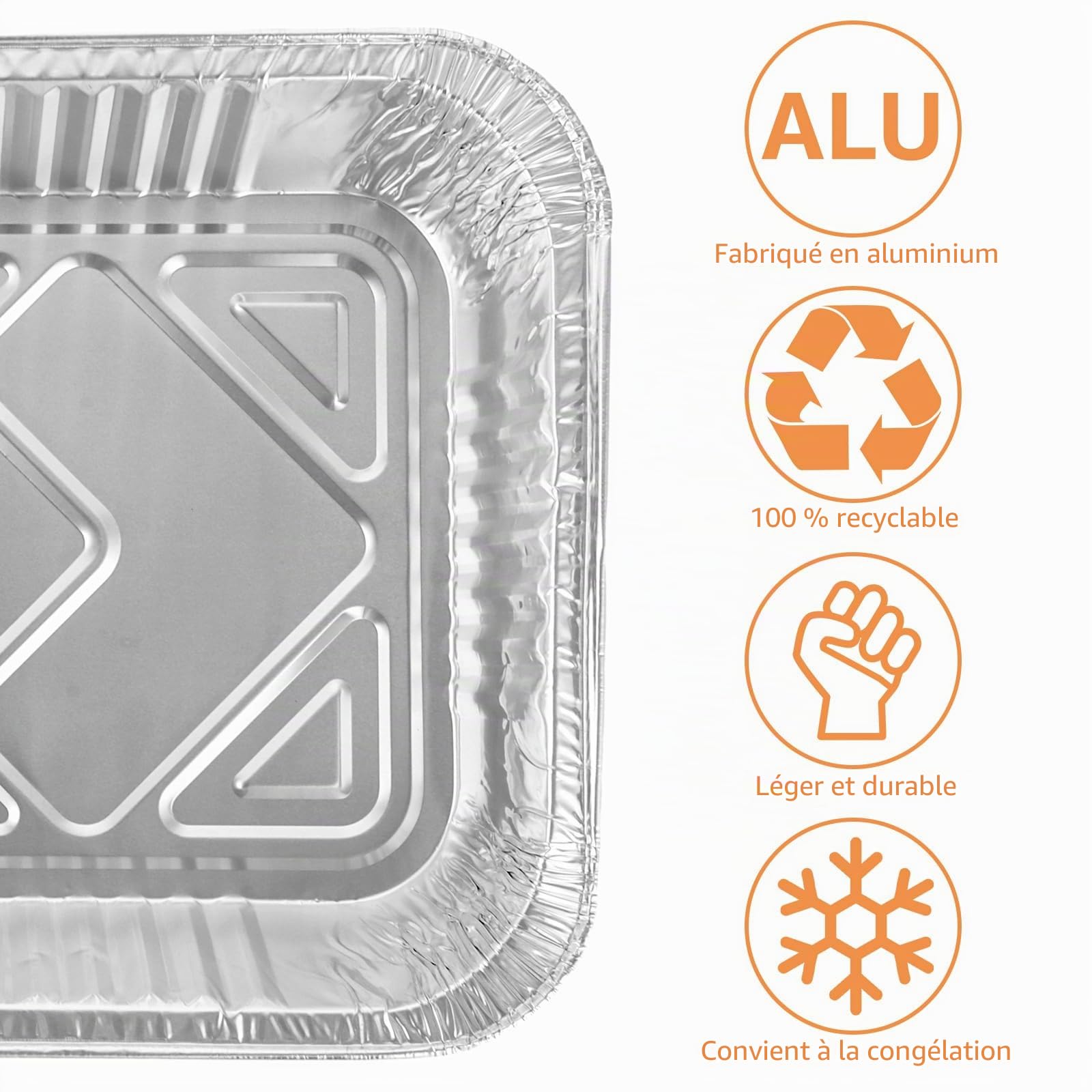SHUESS Barquette Aluminium 4900 ml, Lot de 30 Plateaux Jetables 370 x 260 x 70 mm, Plat Aluminium Jetable XXL pour Four, Barbecue, Congélation, Rôtis, Légumes, Buffet, Traiteur et Fêtes