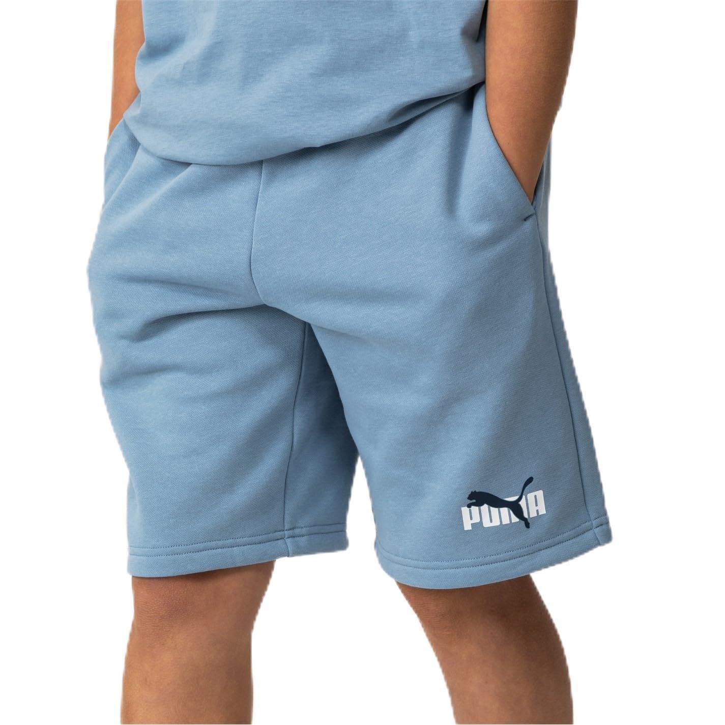 Puma Boys Blue Essentials Logo Fleece Shorts in Size 9 - 10 Years, Sports Direct