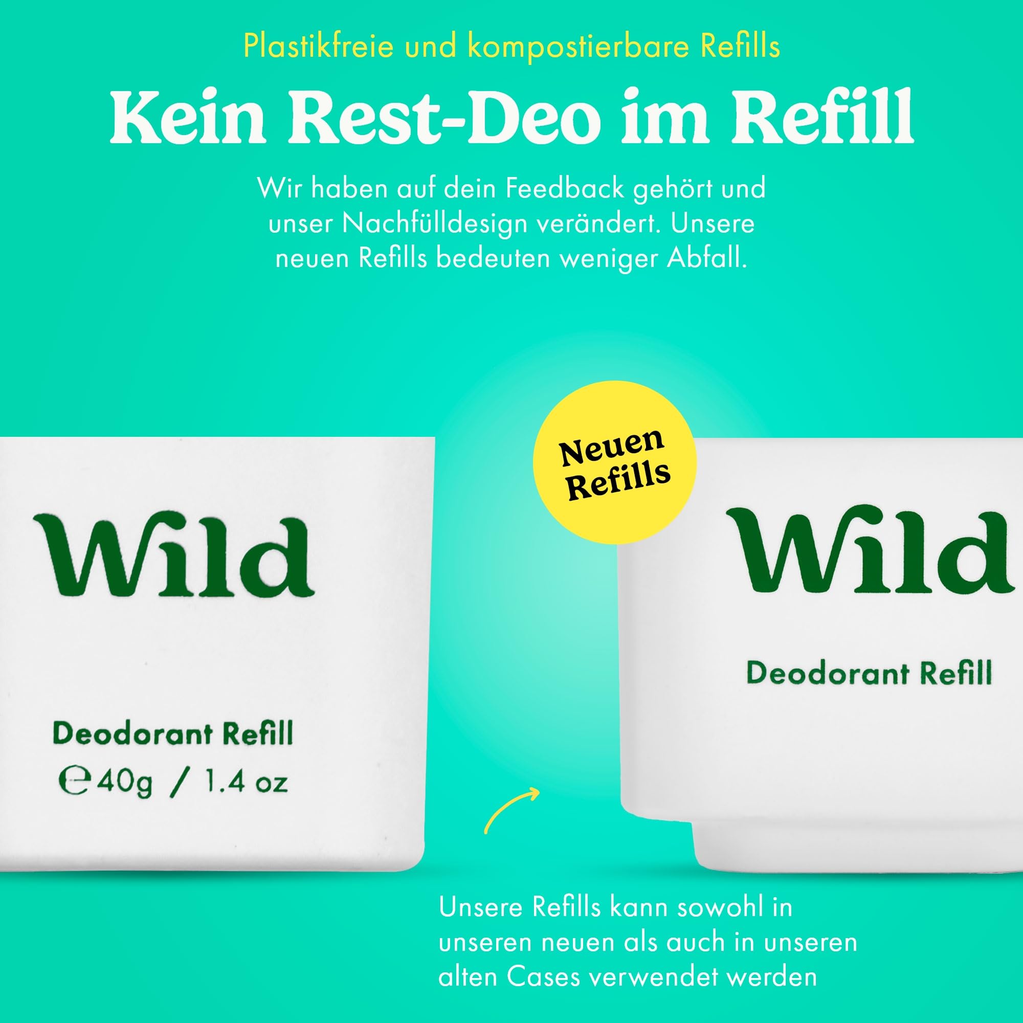 Wild - Natürliches nachfüllbares Deo - Aluminiumsalzfrei - Nachfüll-Sortenpaket enthält Fresh Cotton & Sea Salt, Ocean Mist und Thunderstorm Düfte - Lang anhaltender Schutz