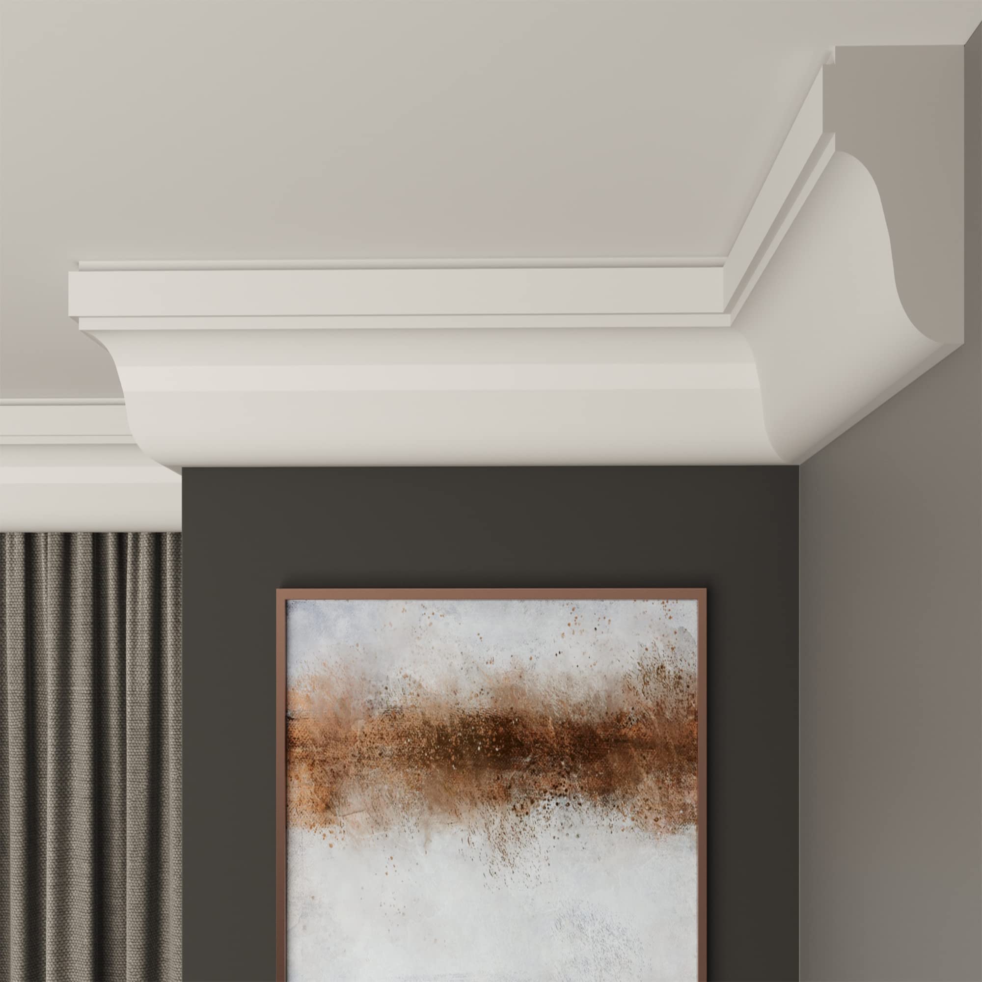 FAST DECOR Decorative Coving for Ceilings, Premium Extruded Polystyrene Cornice Coving, Lightweight Ceiling Moulding Trim, Flexible and Durable Ceiling Cornice Trim (CS14, 10M (5 Length))