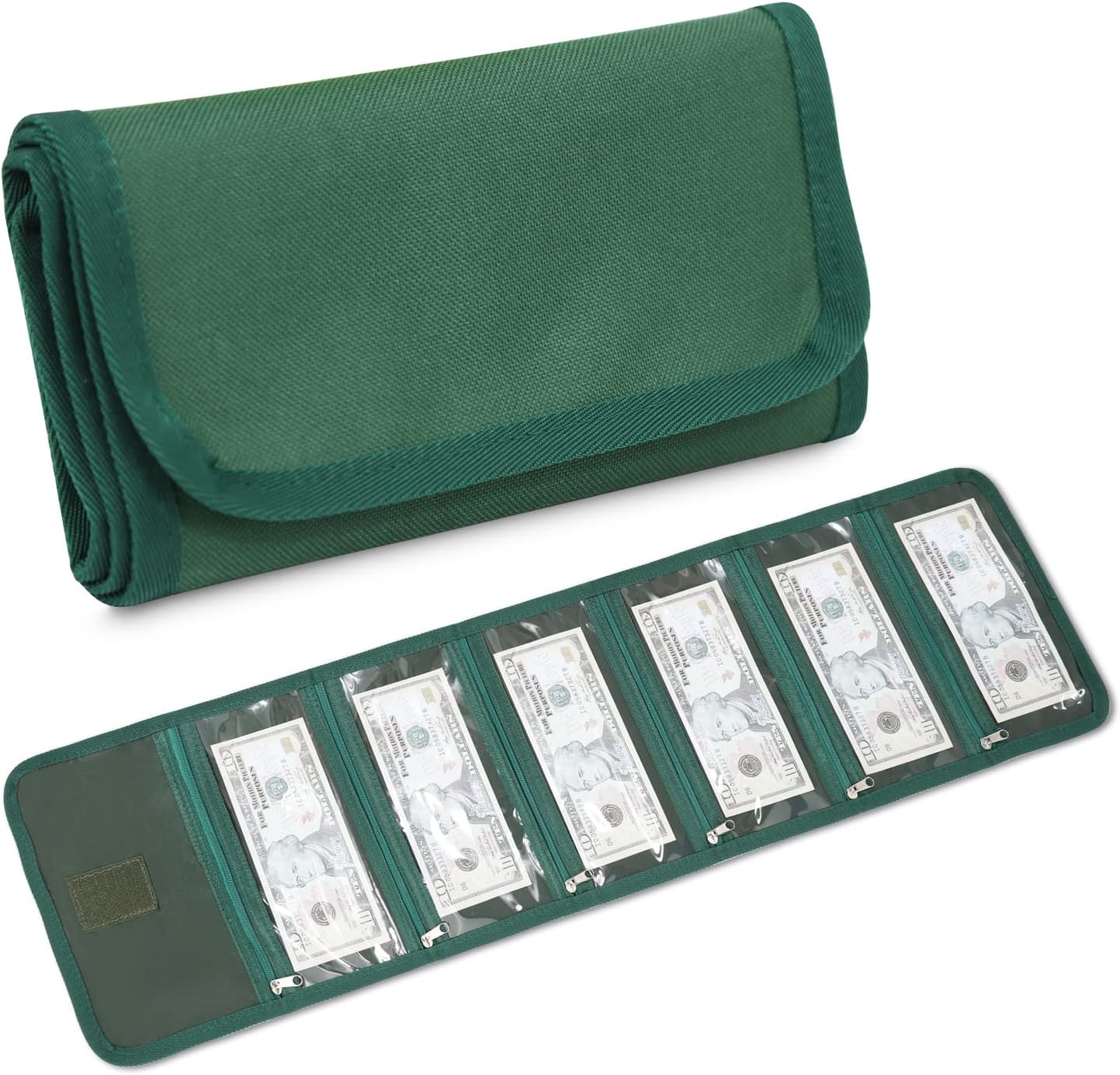 Money Wallet, Money Organizer for Cash with 6 Zipper Pockets, Money Bag, Cash Bill Organizer, Envelope Wallet, Money Bag, Small