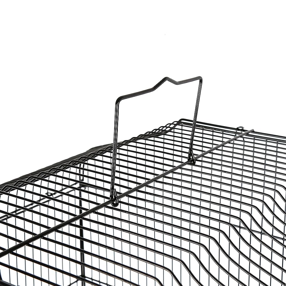 Jaula de cría para pájaros Solid Cage Pájaro sobre pie Aviario para pájaros interior/exterior, jaula de aves aves aves para periquito canario (negro, 46 x 36 x 92 cm)