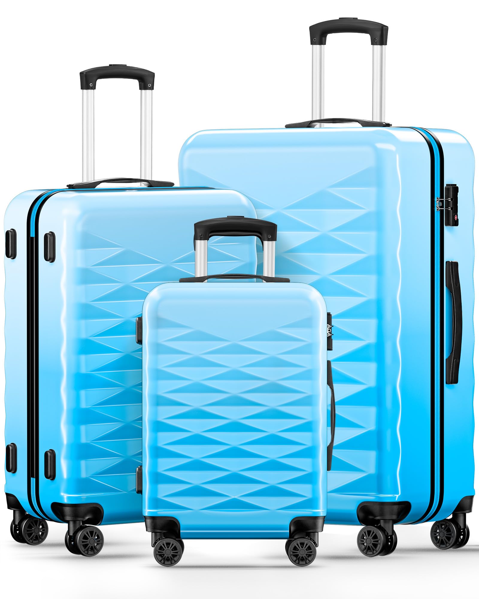 Suitour Luggage Set of 3,Hard Case Lightweight Luggage Sets with Spinner Wheels TSA Locck for Travel…