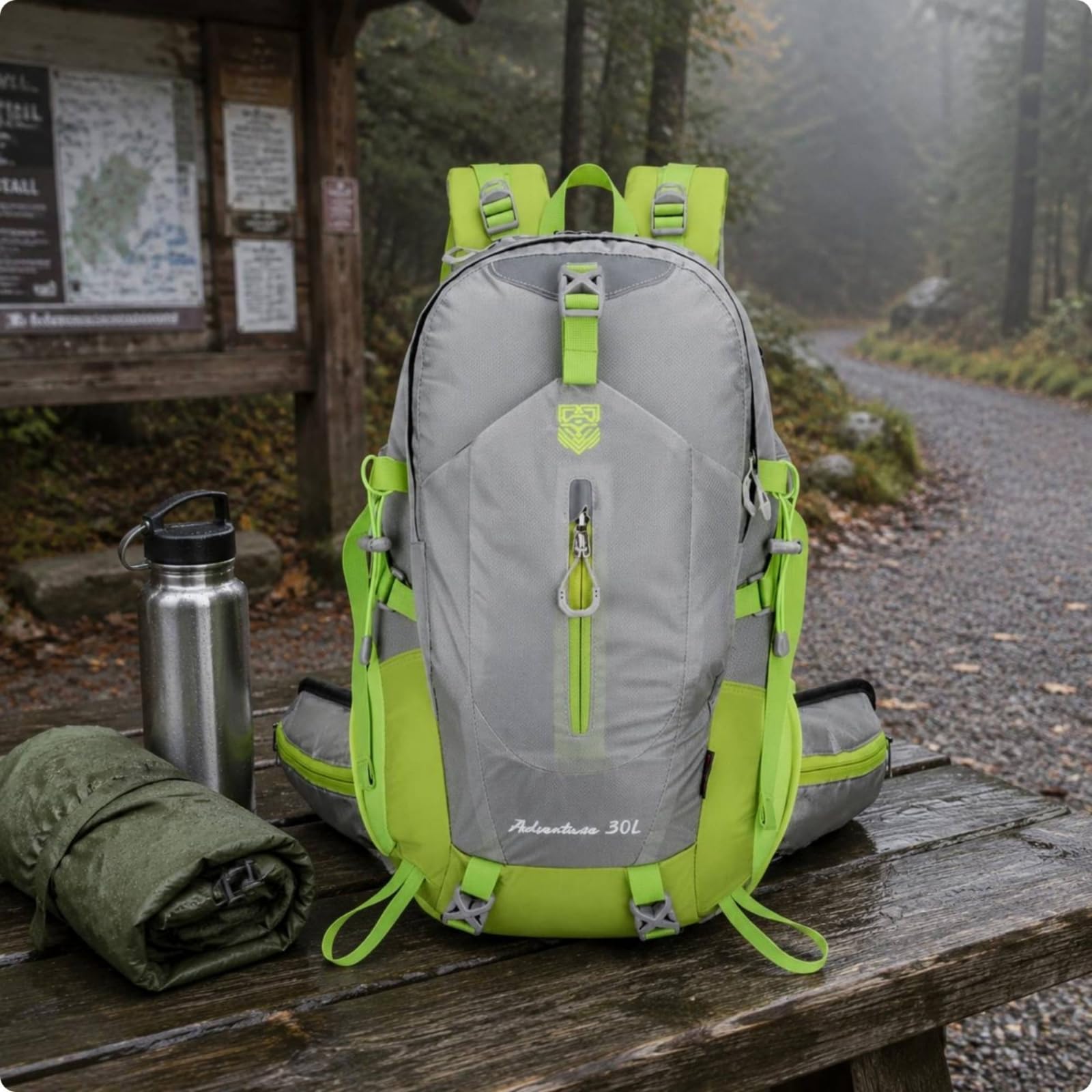 Zaino Escursionistico Imbottiti Zaino Grande Capacità Attrezzatura Outdoor per Escursione, Array, Nero