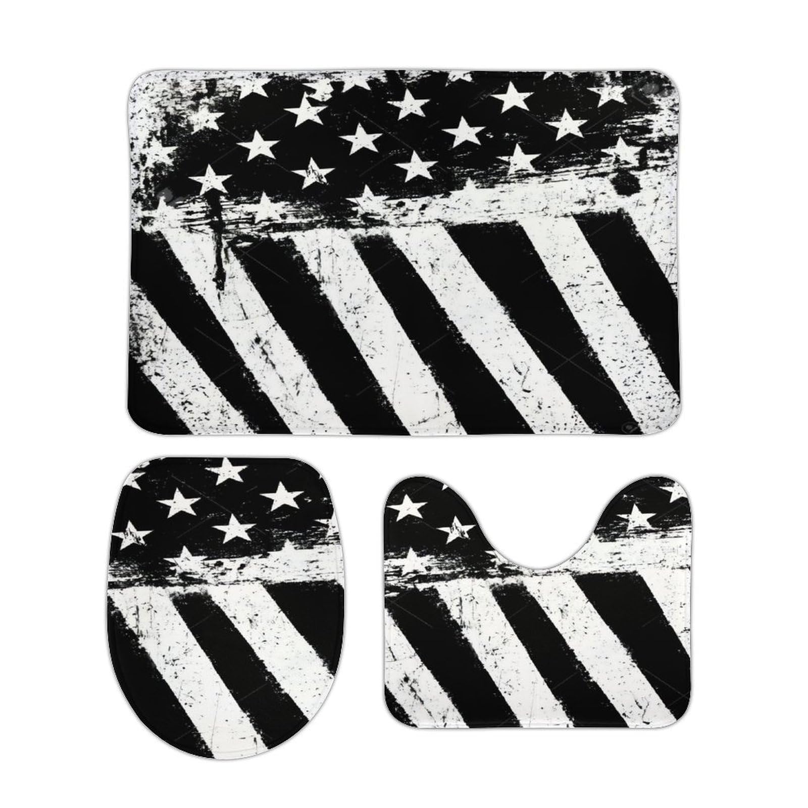 Tapis de bain antidérapant ensemble 3 pièces au style grunge