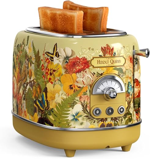 Hazel Quinn Retro-Toaster 2 Schlitze 6 Bräunungsstufen
