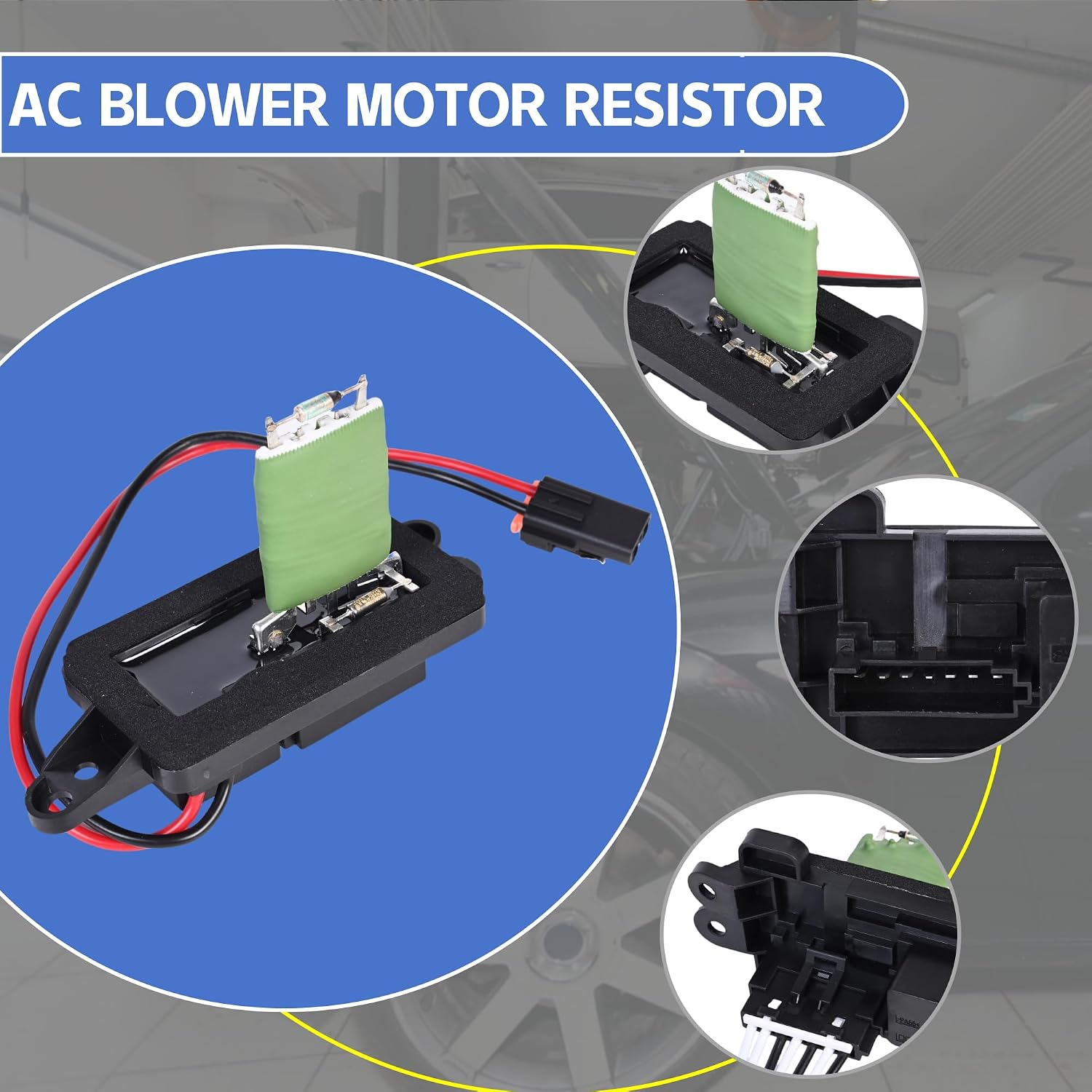 HVAC Blower Motor Resistor with Harness 89019088 Fit for 2003-2007 Chevy Avalanche Silverado Suburban Tahoe GMC Sierra 1500 2500 Yukon Cadillac Blower Motor Control Module/Resistor 973-405 22807123