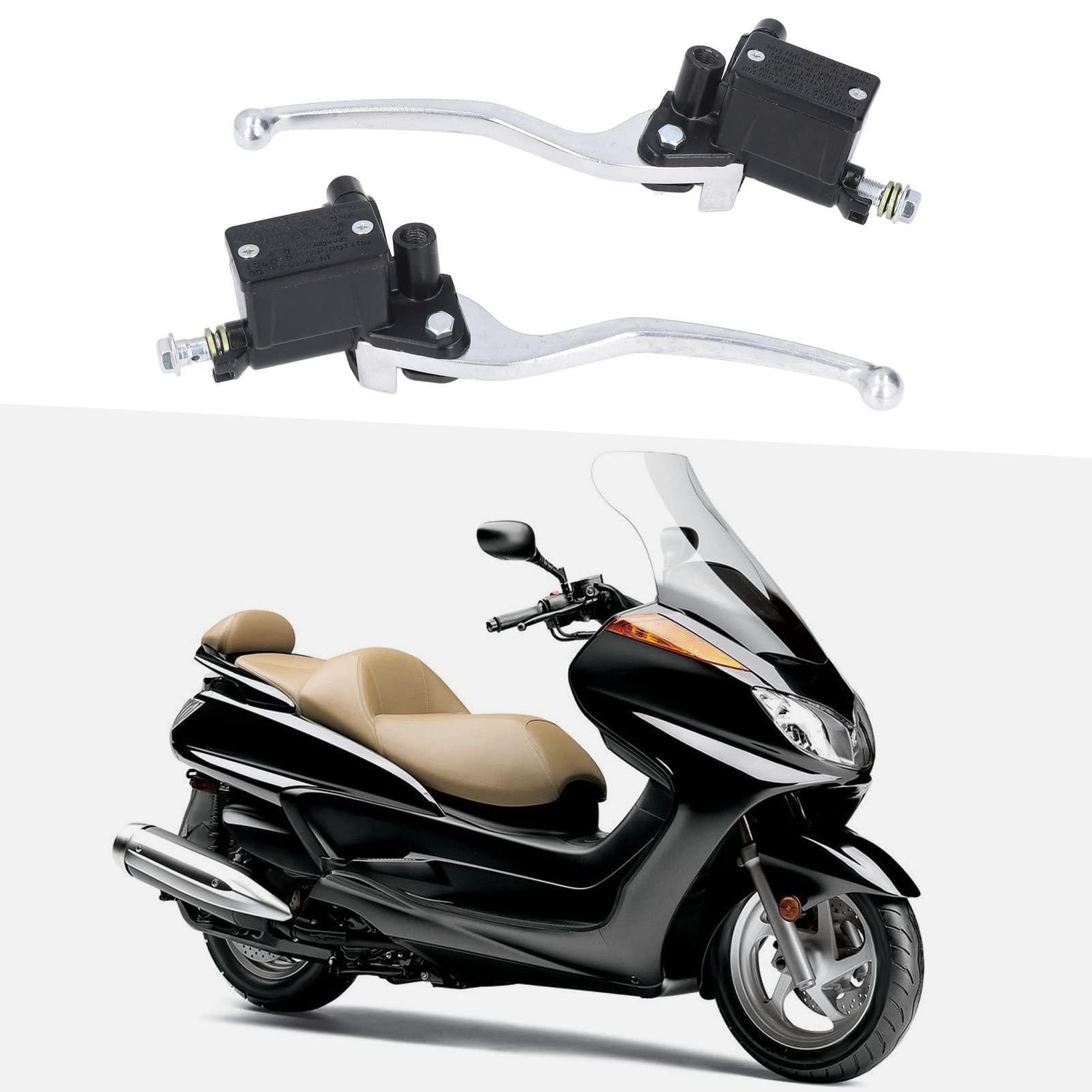Fydun Leviers de Pompe d'embrayage de Frein 2 Pièces Gauche Droite 7/8 Pouces Universel Frein Hydraulique de Guidon de Moto Remplacement pour Majesty Cruiser Scooter T2 T3 T5 T8