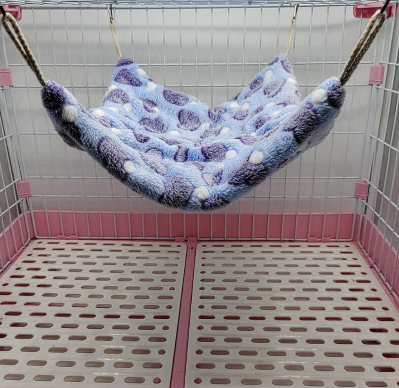 Small Animal Hanging Hammock & Sleep Sack - Cozy Fleece Bed For Ferrets, Guinea Pigs, Hamsters & More