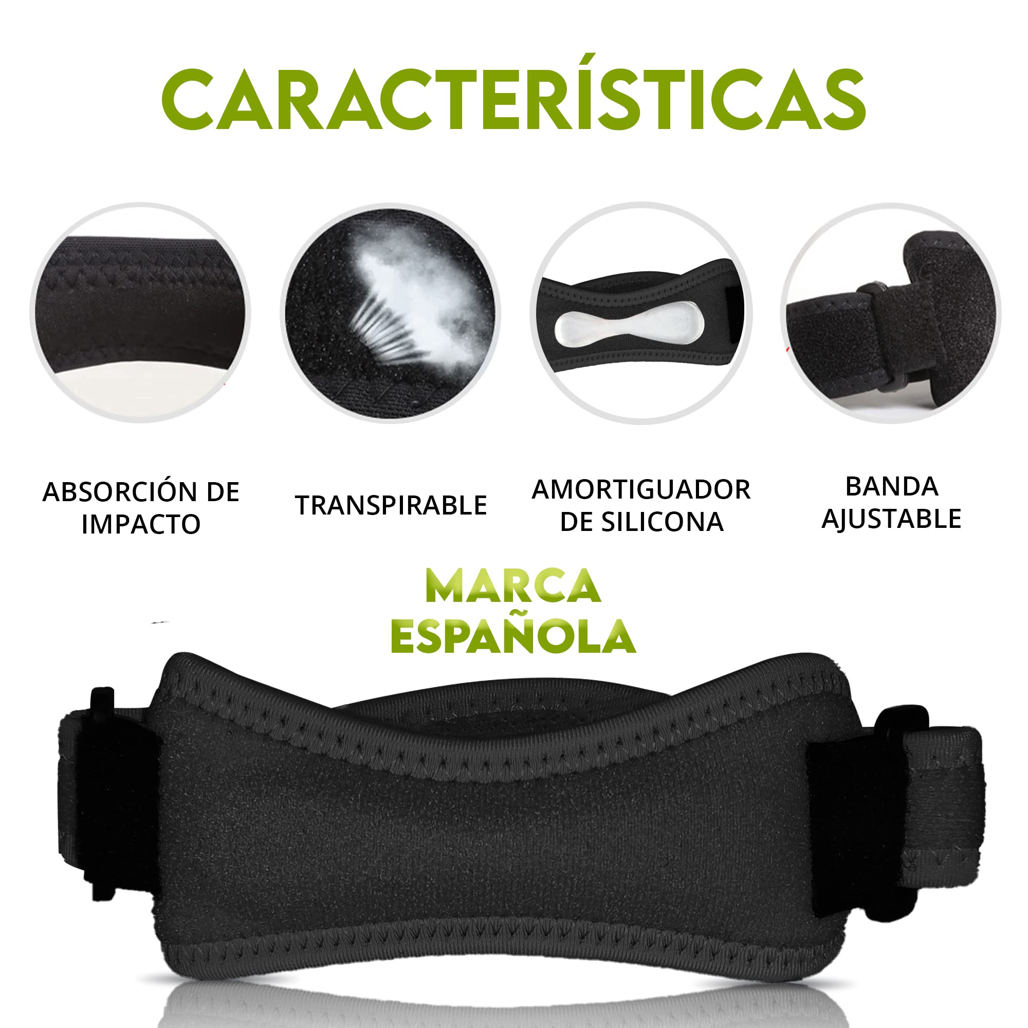 FEVAN Pack 2 Rodilleras Ajustable para Menisco y Ligamento, de Neopreno - Rodilleras Rotulianas Antideslizantes - Unisex - para Crossfit (Negro)