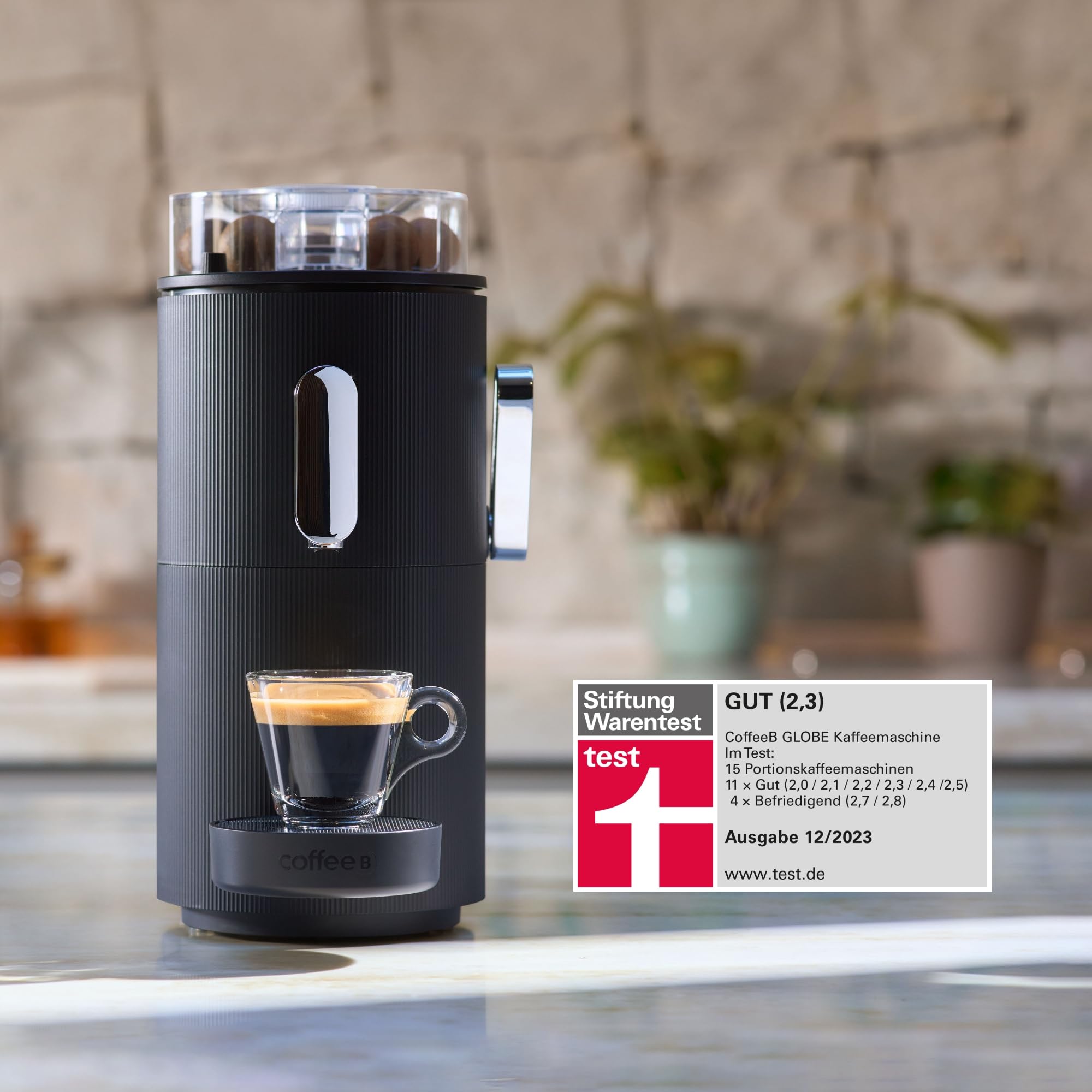 CoffeeB by café royal Globe 1.3L Black - macchina appositamente progettata per l'uso di Coffee Balls [Classe energetica A+]