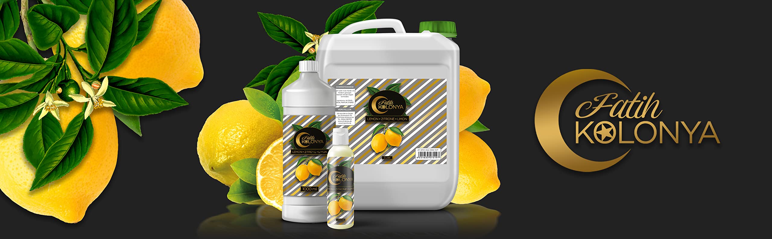 Fatih Kolonya Zitrone 80° Türkisches Duftwasser Kolonyasi Lemon Handwasser 5000ml