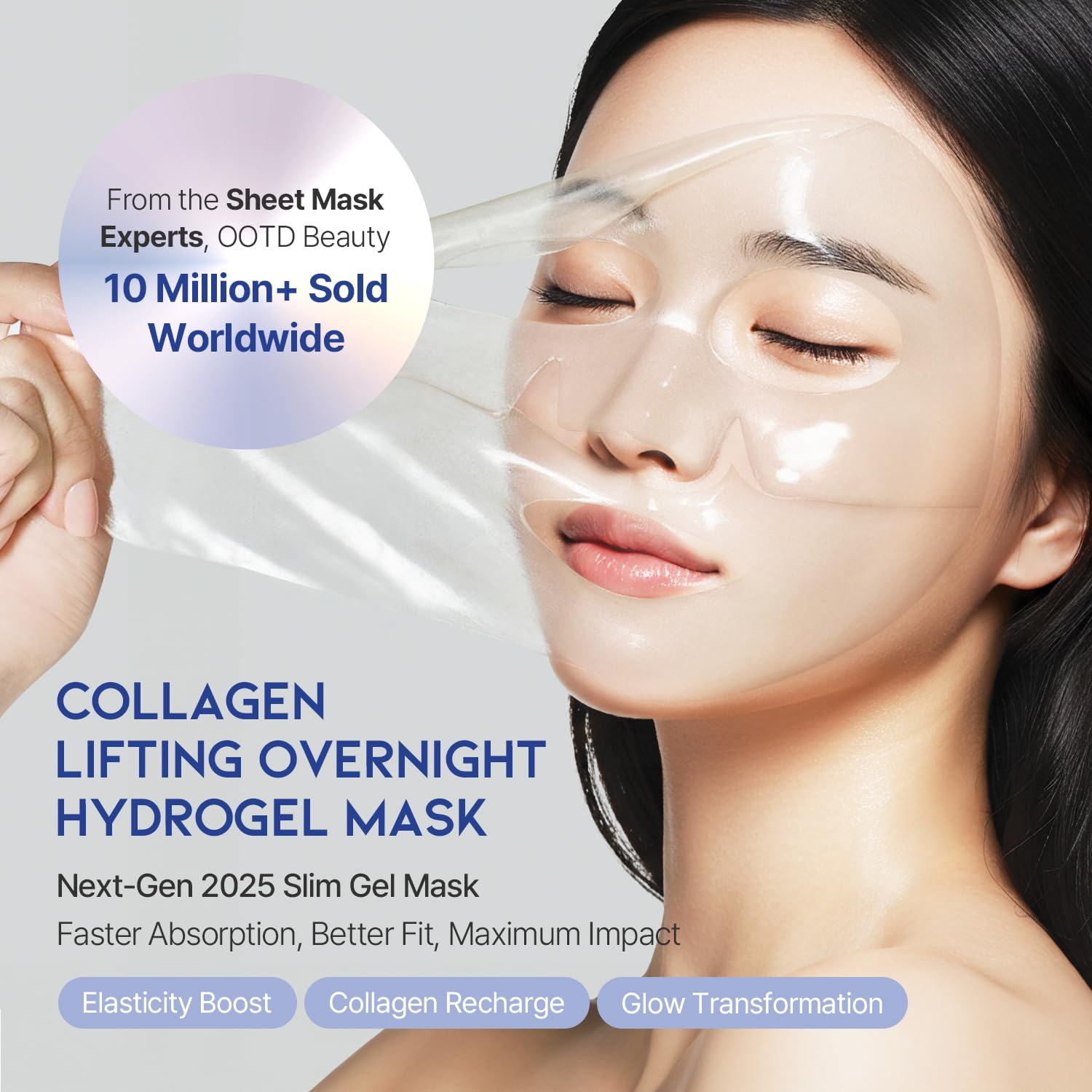 #OOTD Collagen, Hyaluronic Acid & Peptides for Elasticity, Hydration, and Firming. Lifting Hydrogel Sheet Mask - Face Mask (5pcs) - Image 2
