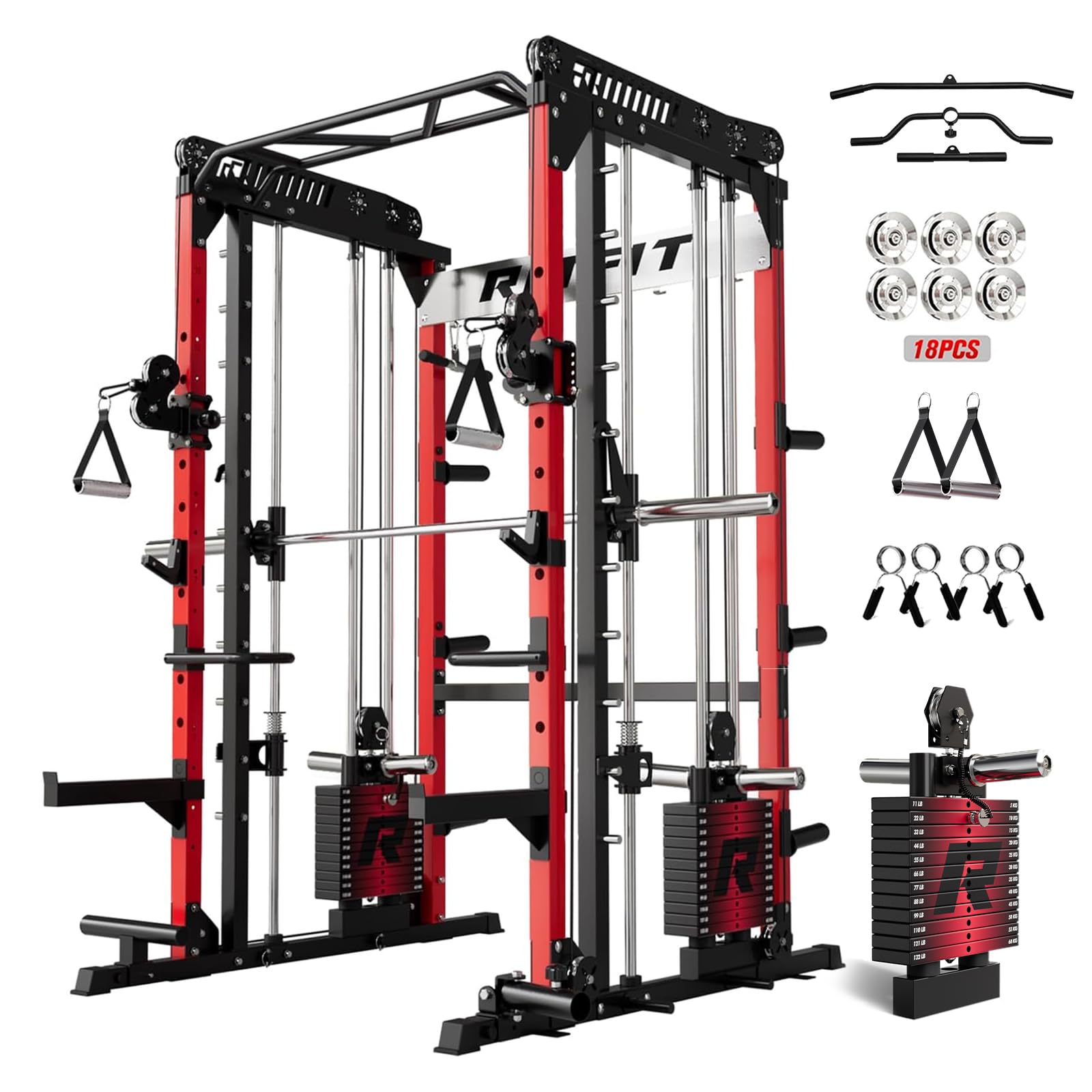 RitFit M1 Pro Smith Machine with Weight Stack Package Power Cage Home Gym