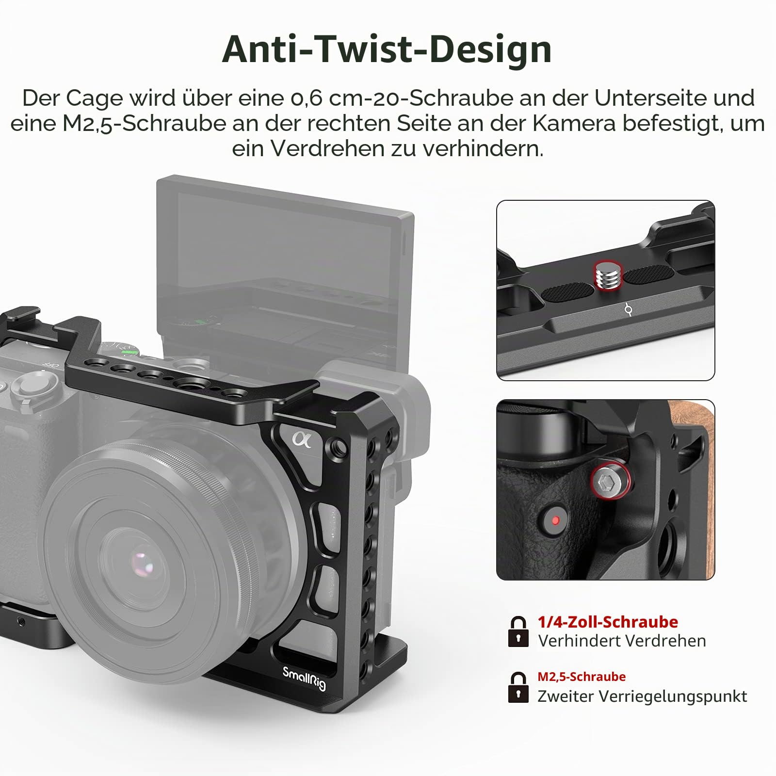 SMALLRIG A6500 Cage A6400 Kamerakäfig für Sony A6100/ A6300/ A6400/ A6500 Cameras - 2310C